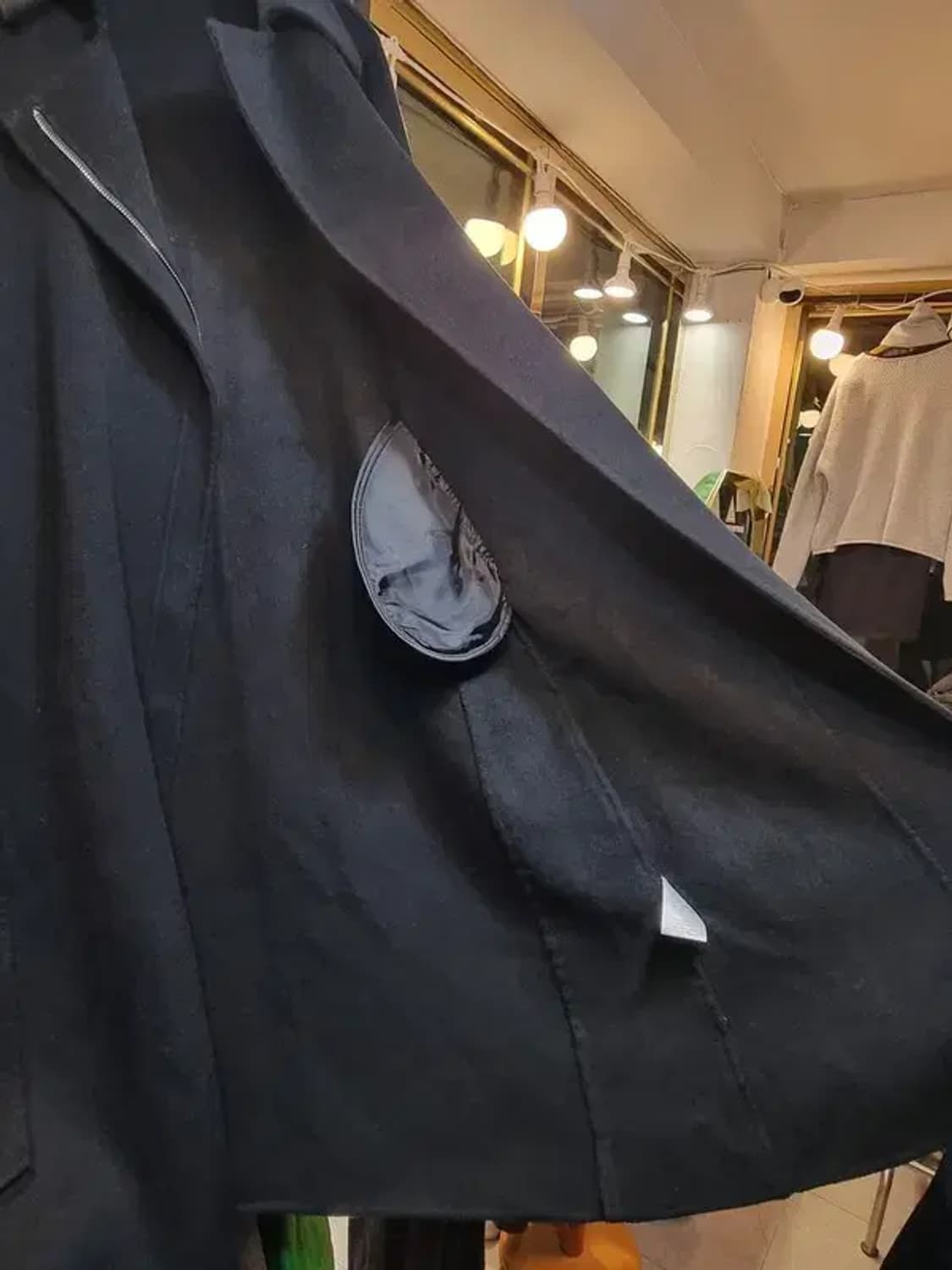 캐시미어 울 혼방 실사이즈 66 비대칭 라이더 여성코트 상품이미지7