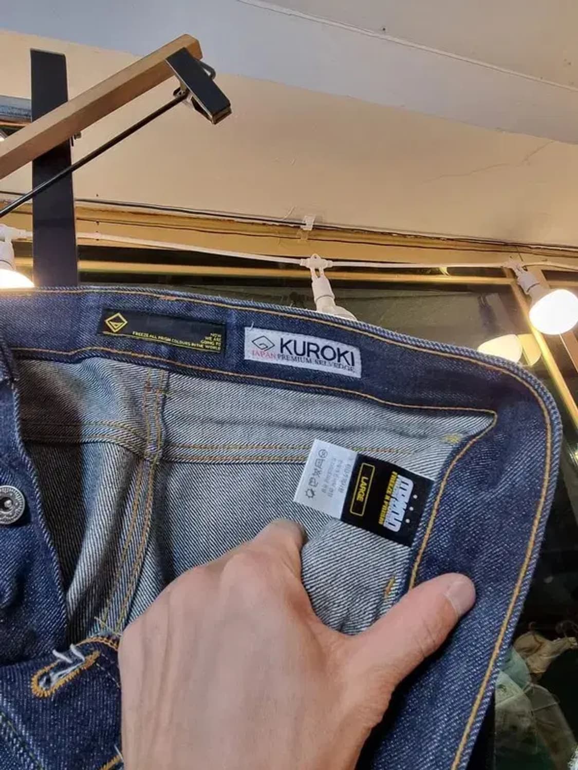 프리즘웍스 쿠로키 원단 최고급 셀비지 L사이즈 워크웨어 청바지 상품이미지6