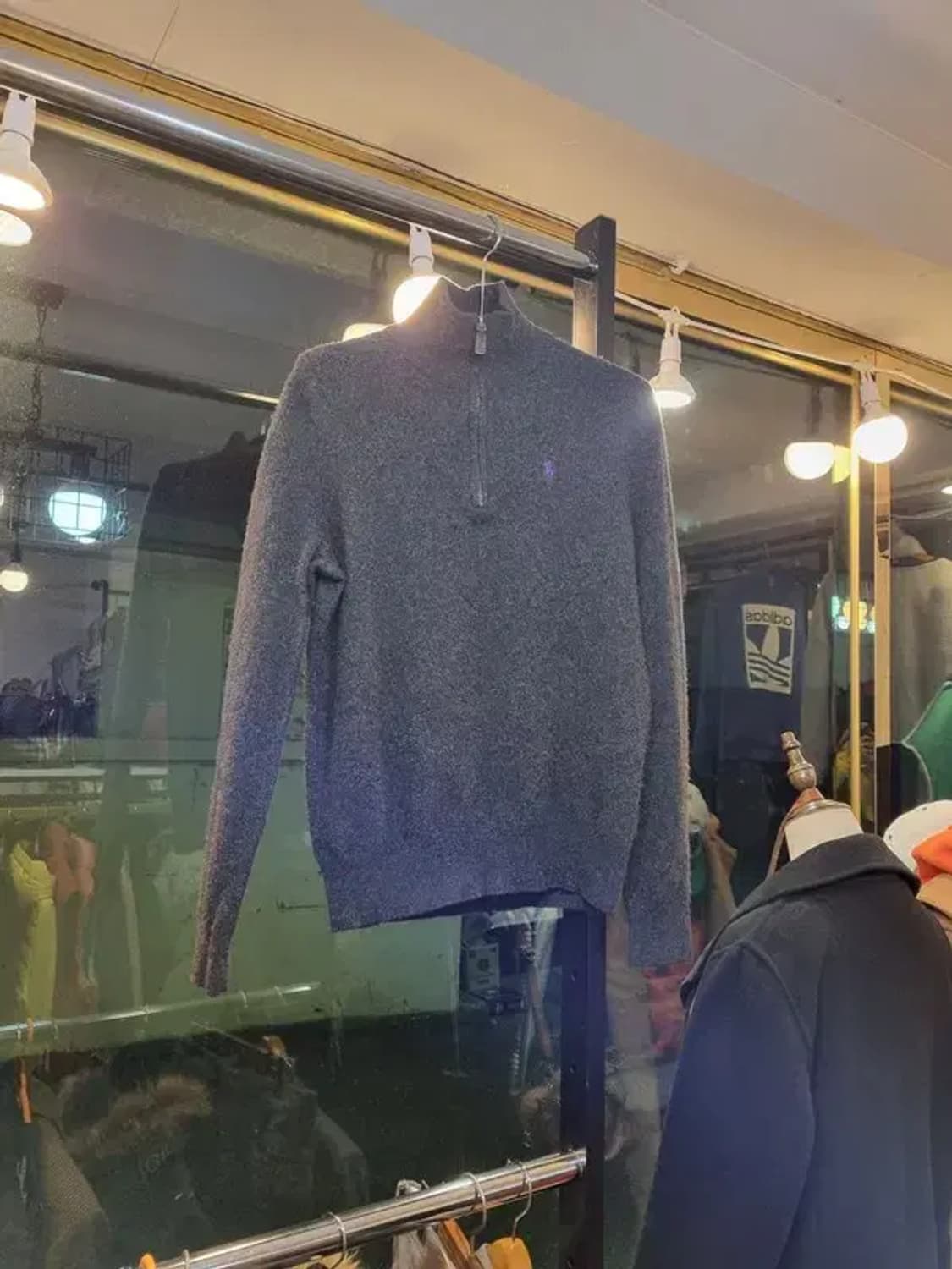 폴로 랄프로렌 램스울 100% 터틀넥 반집업 니트 XS사이즈 상품이미지1