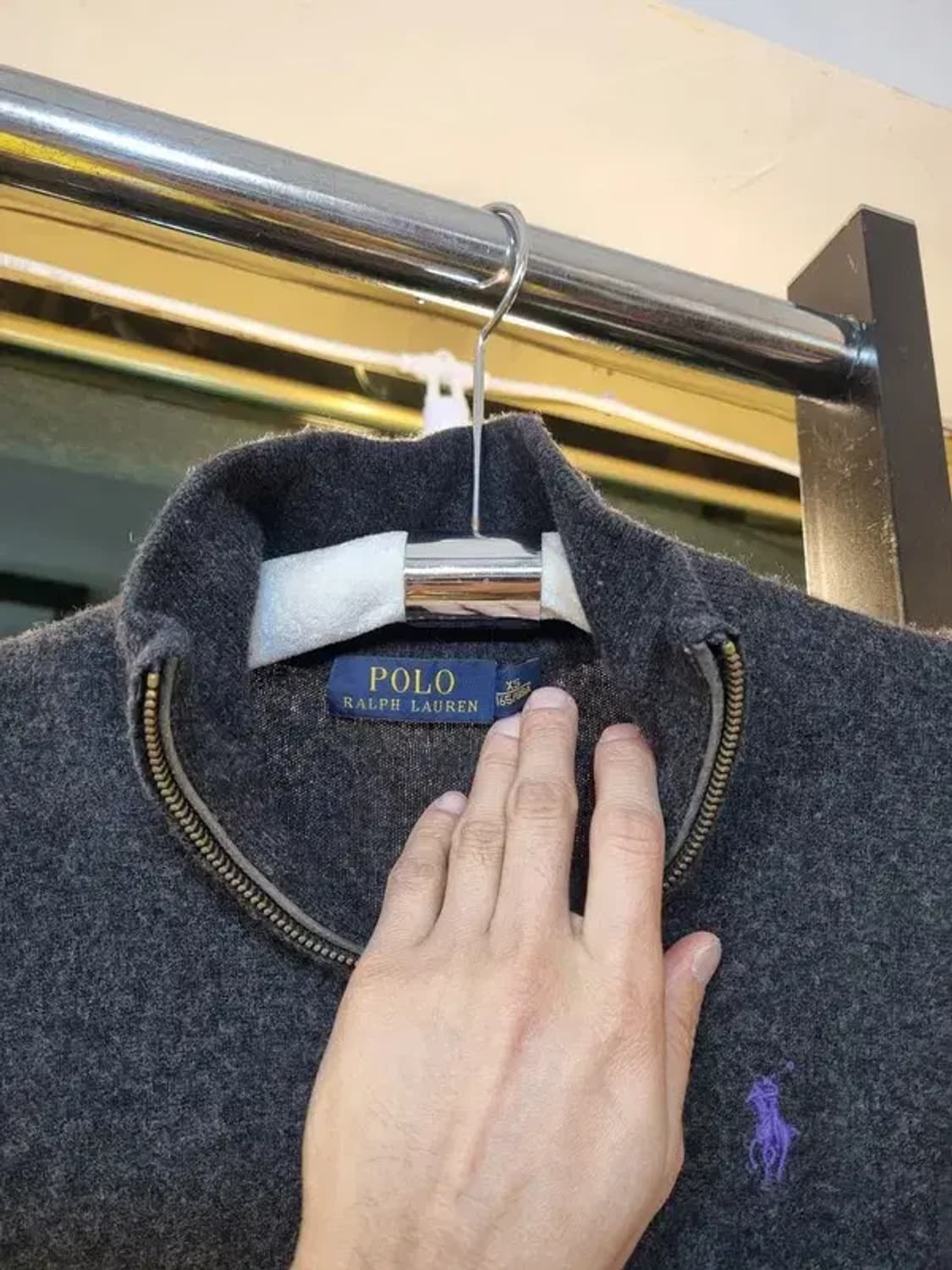 폴로 랄프로렌 램스울 100% 터틀넥 반집업 니트 XS사이즈 상품이미지7