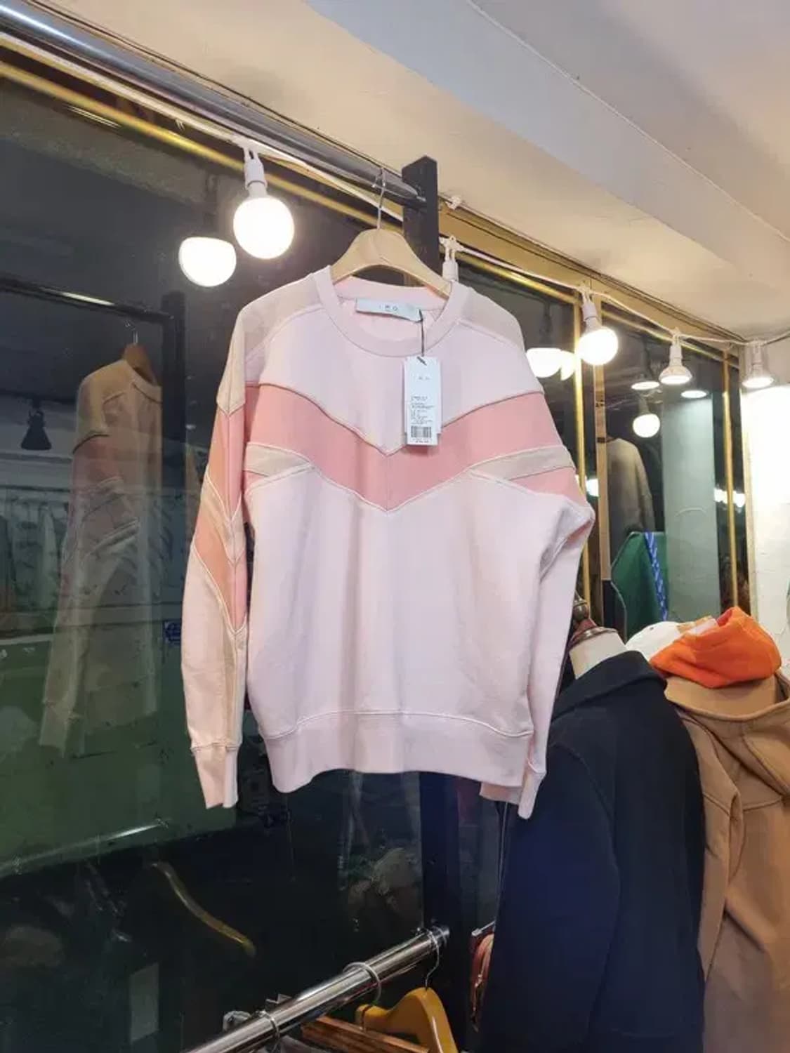 택채새상품 원가 60만 이로 IRO 실사이즈 66 블록컬러 기모맨투맨 상품이미지1