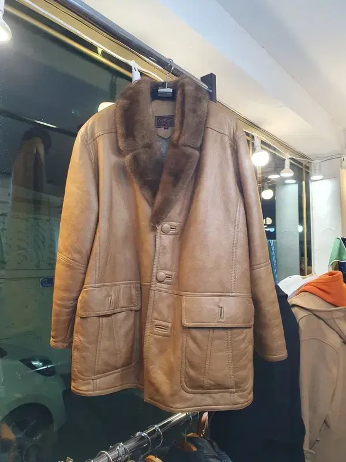 실사이즈 110~115 양가죽 여우털 밍크털 무스탕 시어링자켓 상품이미지1