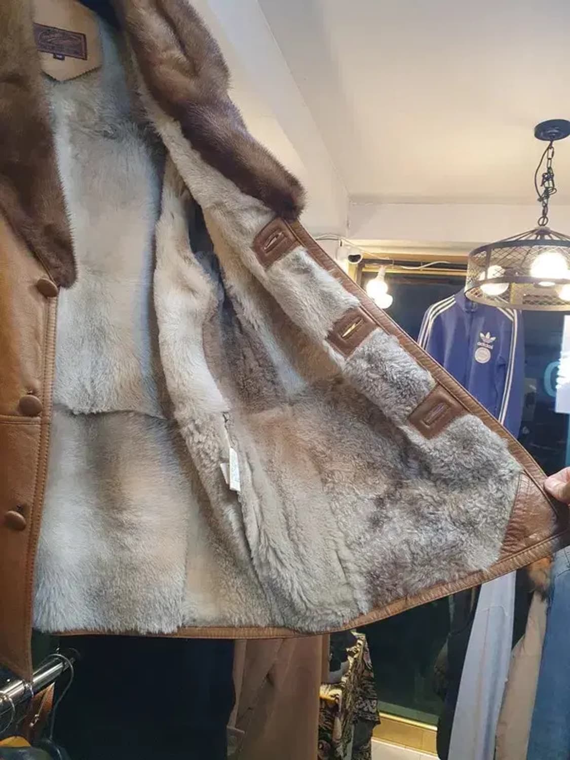 실사이즈 110~115 양가죽 여우털 밍크털 무스탕 시어링자켓 상품이미지7