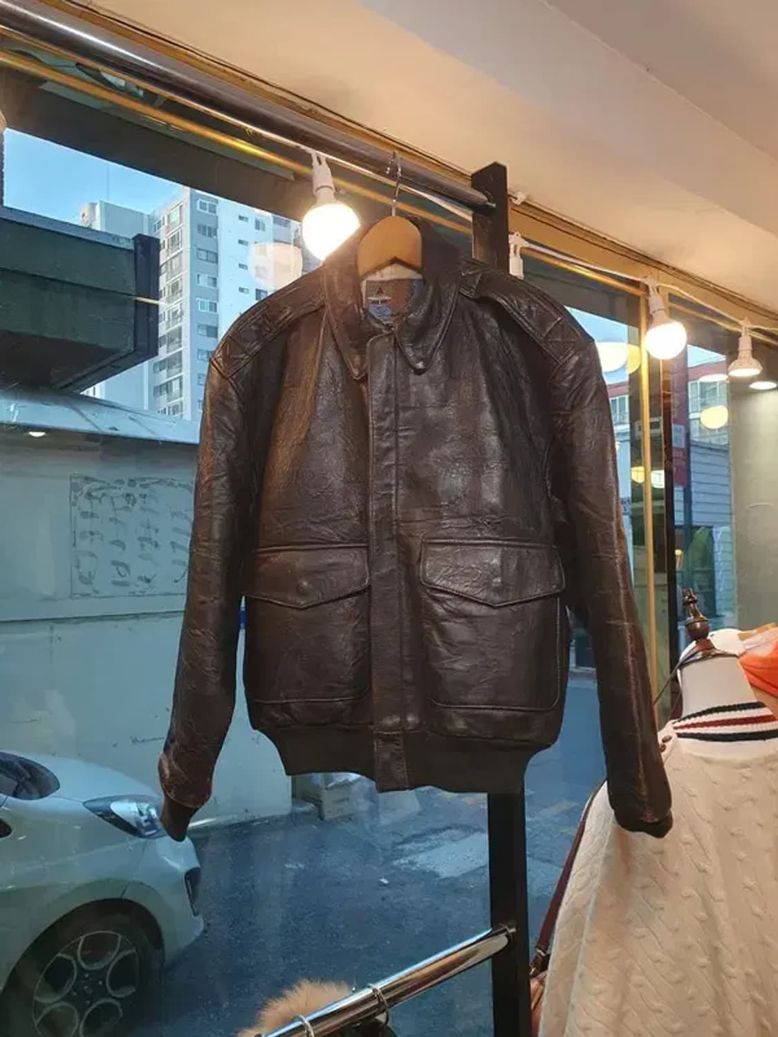 밀리터리 근본 A2 디자인 실사이즈 L 양피 가죽자켓 상품이미지1