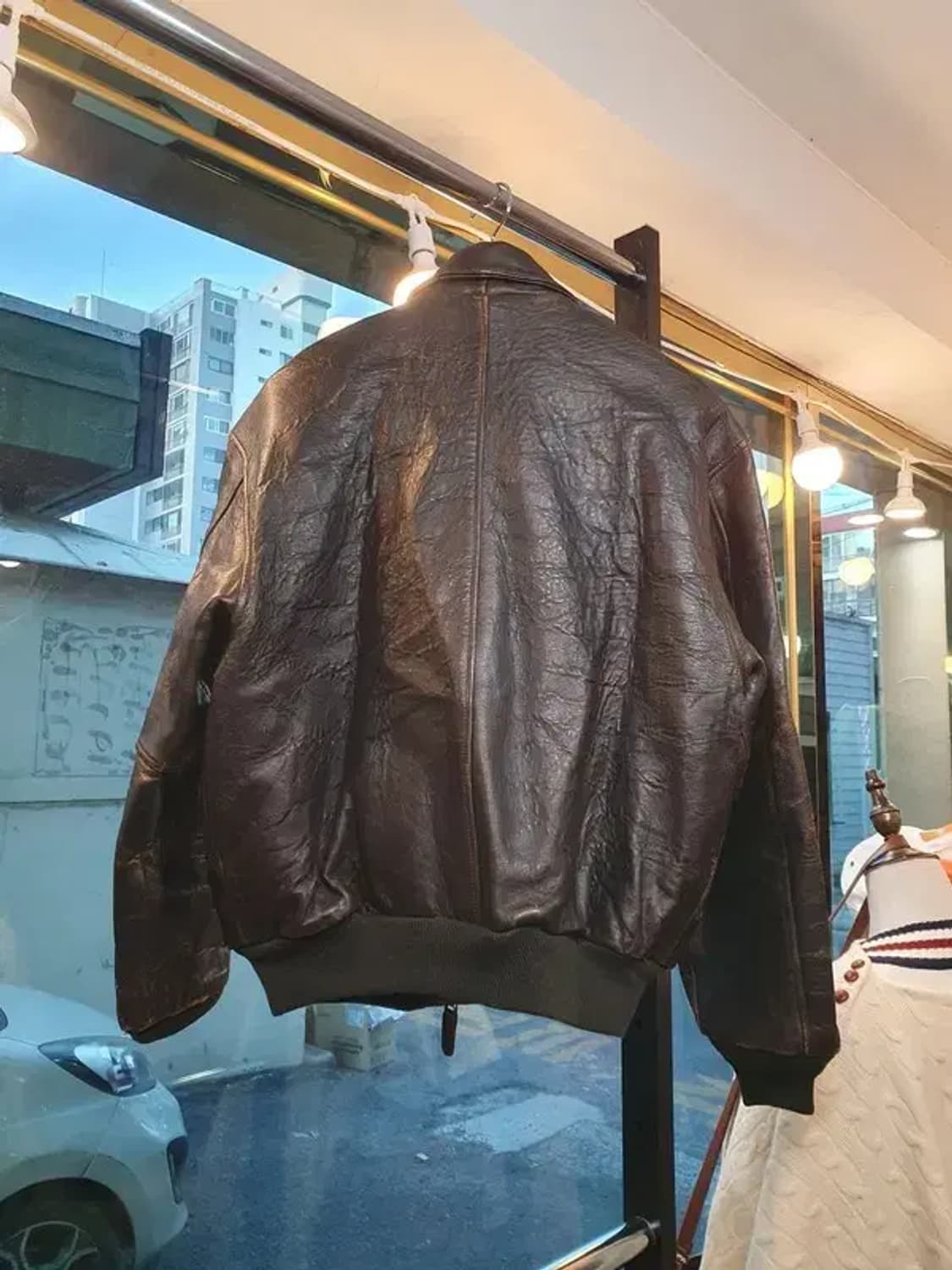 밀리터리 근본 A2 디자인 실사이즈 L 양피 가죽자켓 상품이미지5