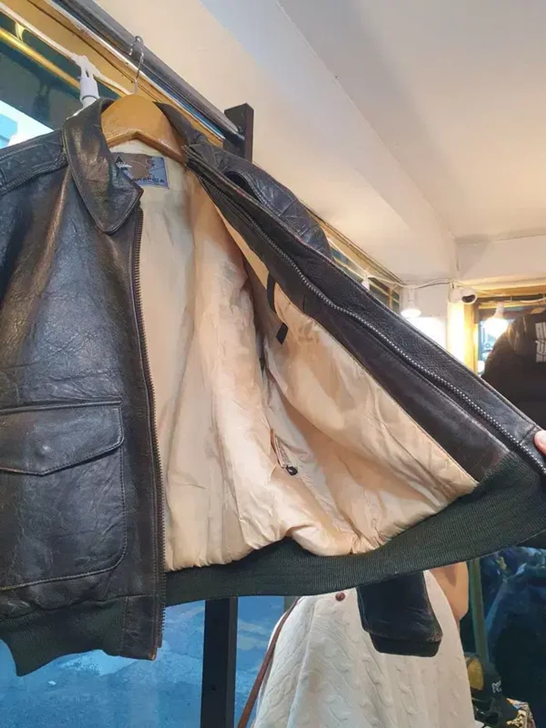 밀리터리 근본 A2 디자인 실사이즈 L 양피 가죽자켓 상품이미지8