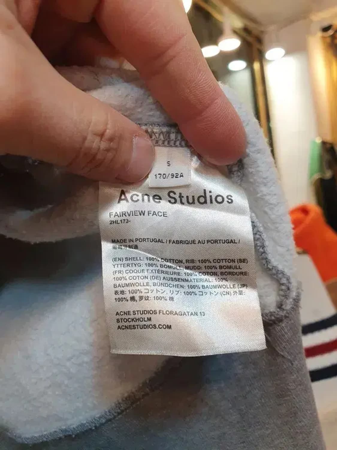 아크네스튜디오 페이스 실사이즈 M~L 페어뷰 기모 맨투맨 상품이미지7