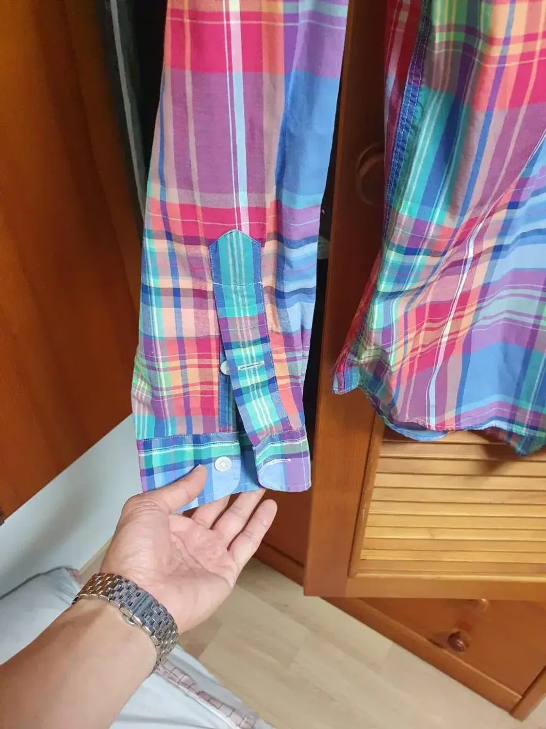 폴로 랄프로렌 체크 시티보이 파스텔 톤 체크 아메카지 셔츠 S 상품이미지3