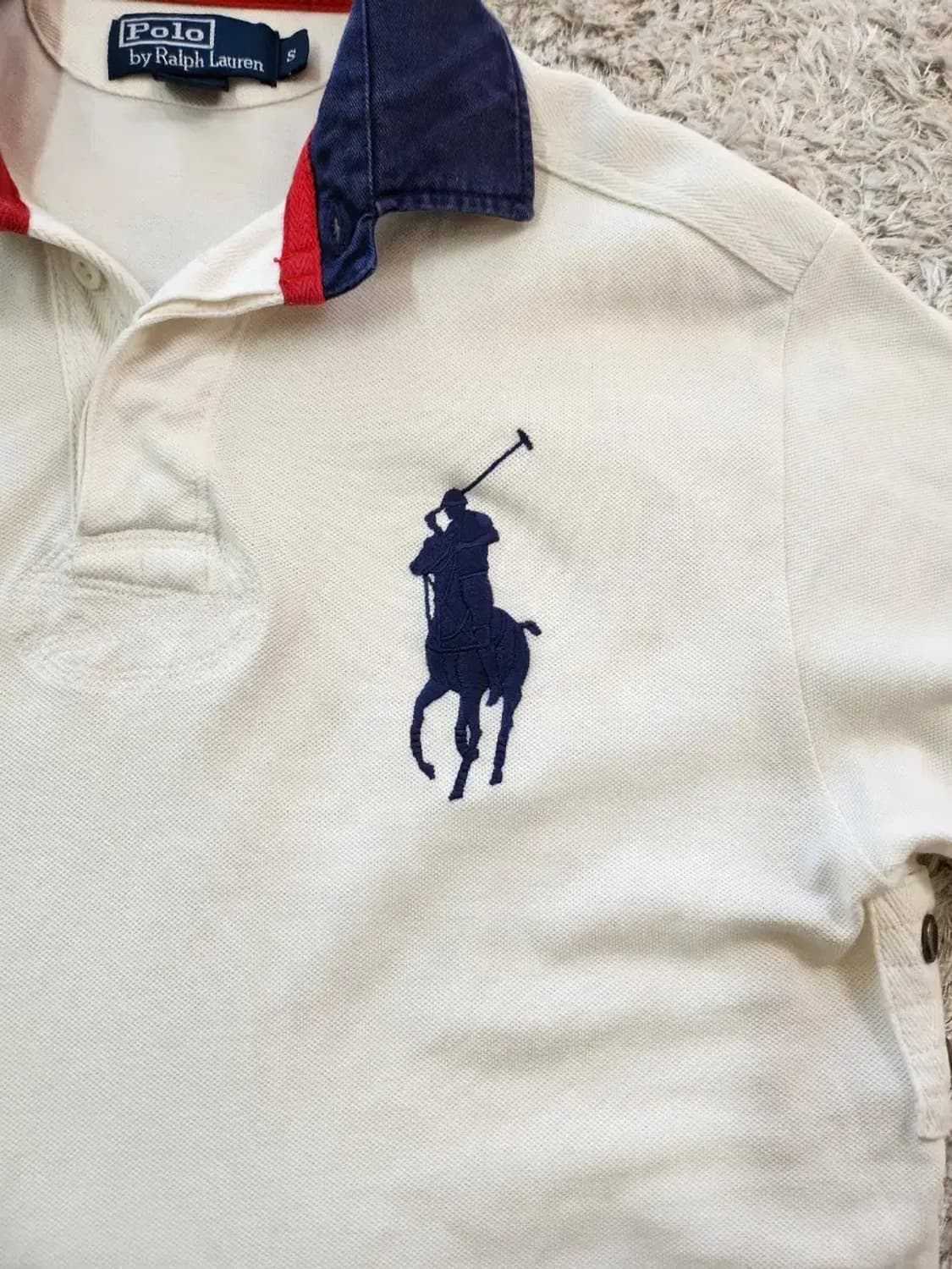 ㅇ폴로 랄프로렌 빅포니 숫자 자수 카라티 럭비티 커스텀핏 정도 S사이즈 상품이미지3