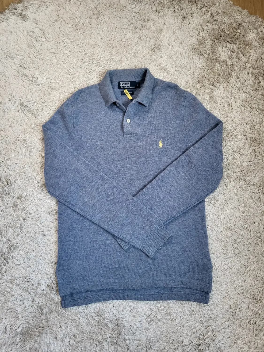 드라이완료 L사이즈 폴로 랄프로렌 램스울 양모 카라티 스카이블루 상품이미지2