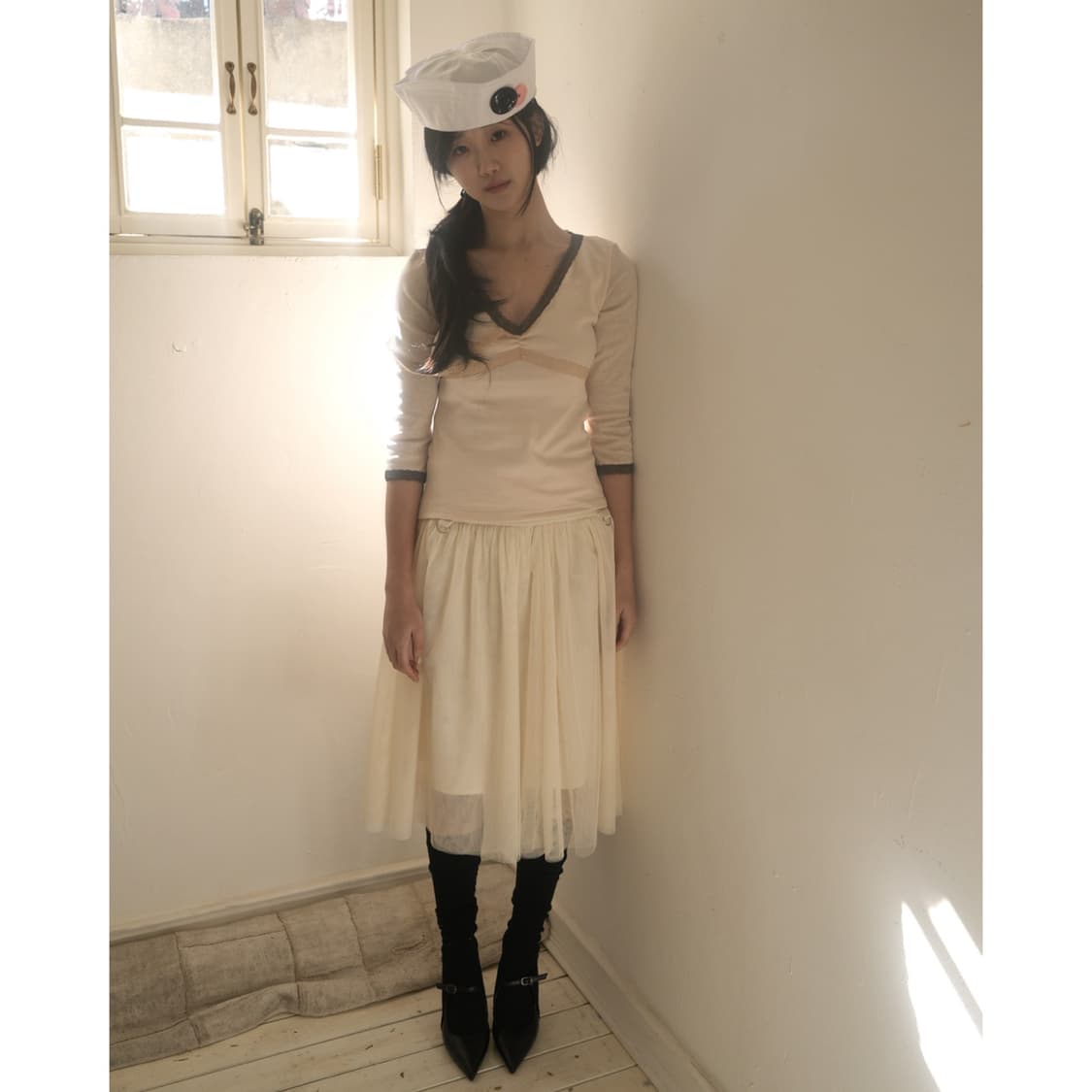 인앤양인하모니 스커트 아이보리 Tulle skirt 상품이미지1