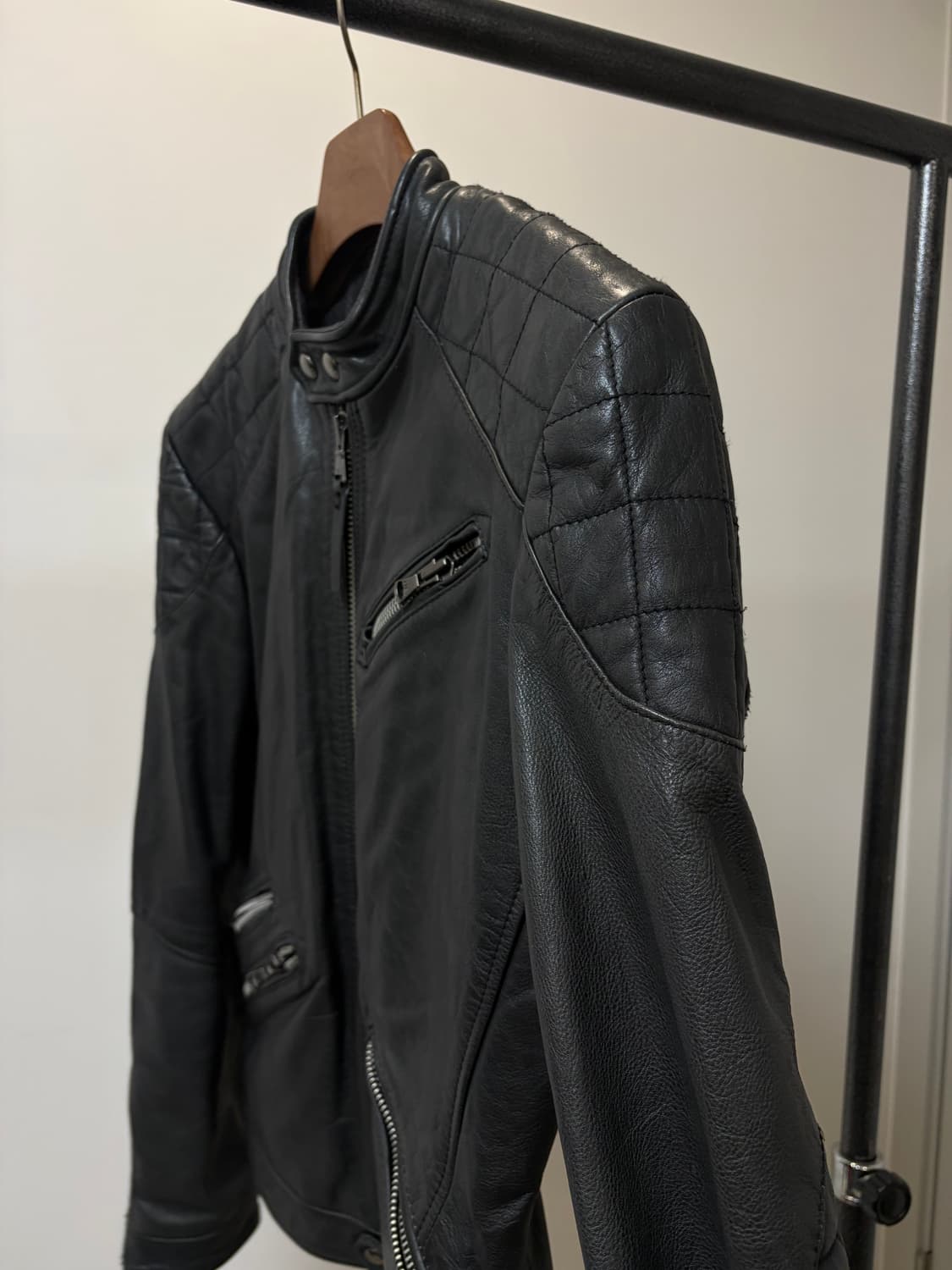 (M) HE by MANGO 망고 바이커 라이더 소가죽 자켓 상품이미지2