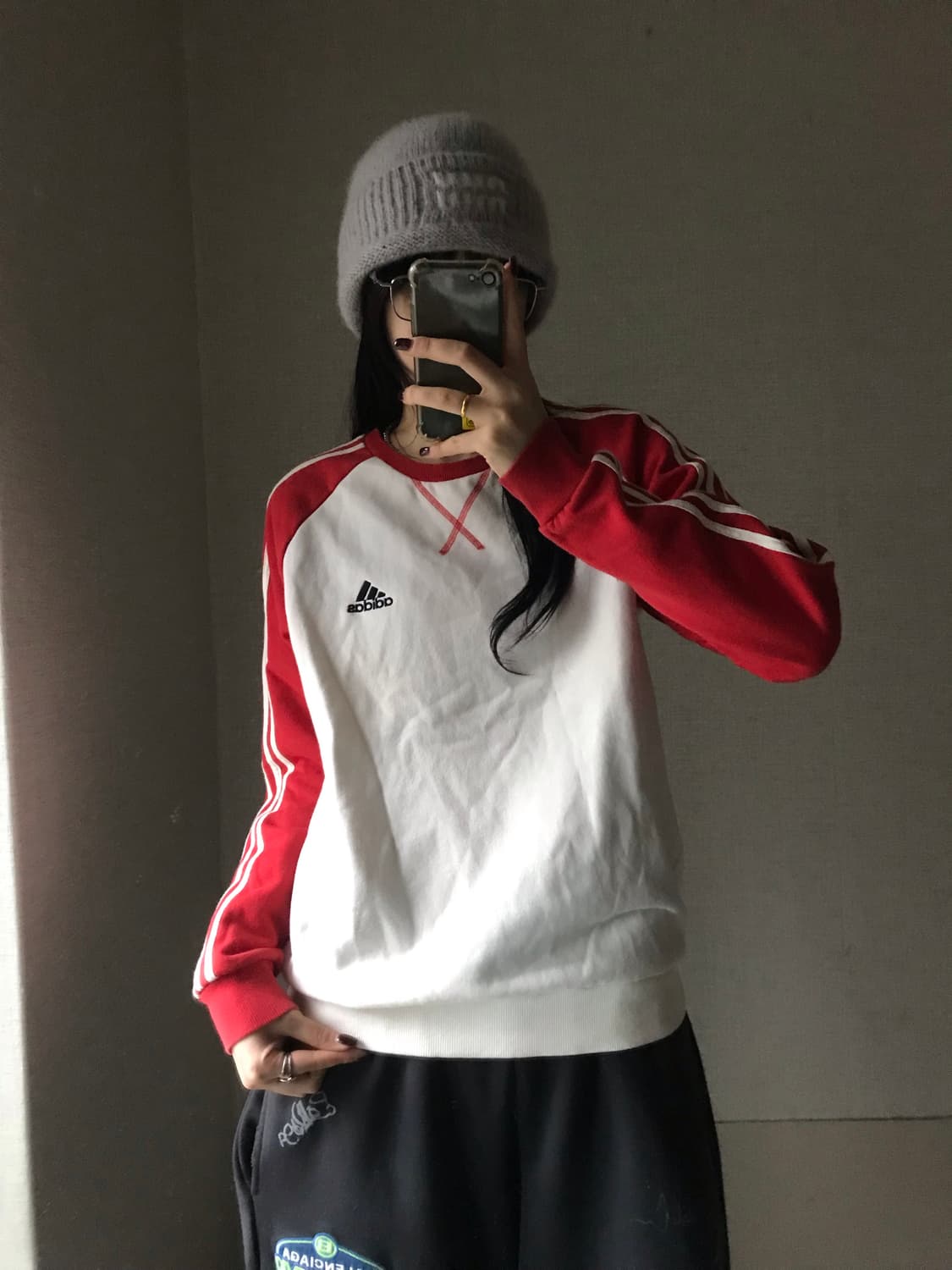 아디다스 00s 레드 아이보리 나그랑 맨투맨 상품이미지4
