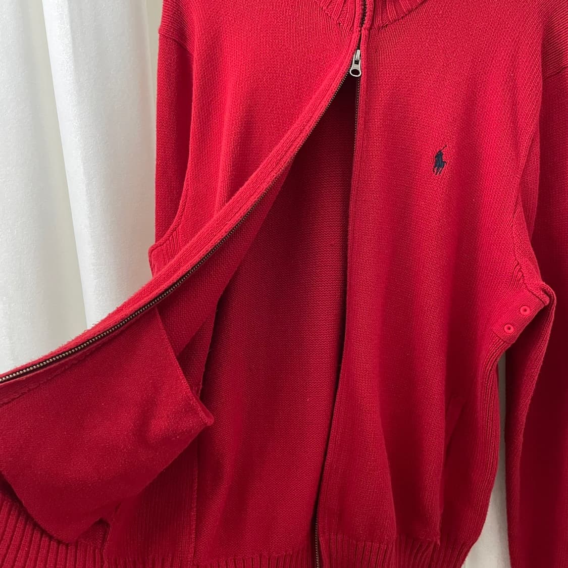 폴로 레드 니트 집업 상품이미지4