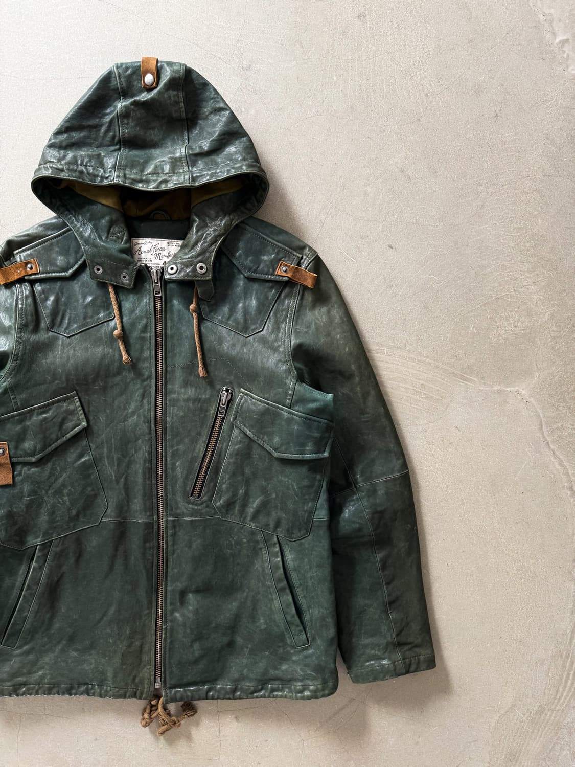 Avirex Cowhide Leather Hooded Jacket 상품이미지2