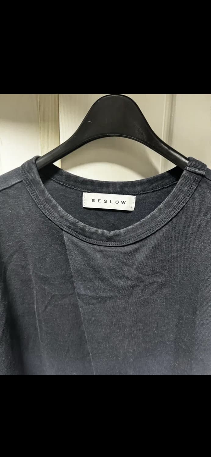 무료배송) 비슬로우 오버사이즈 턱 티셔츠 네이비 s size 상품이미지2