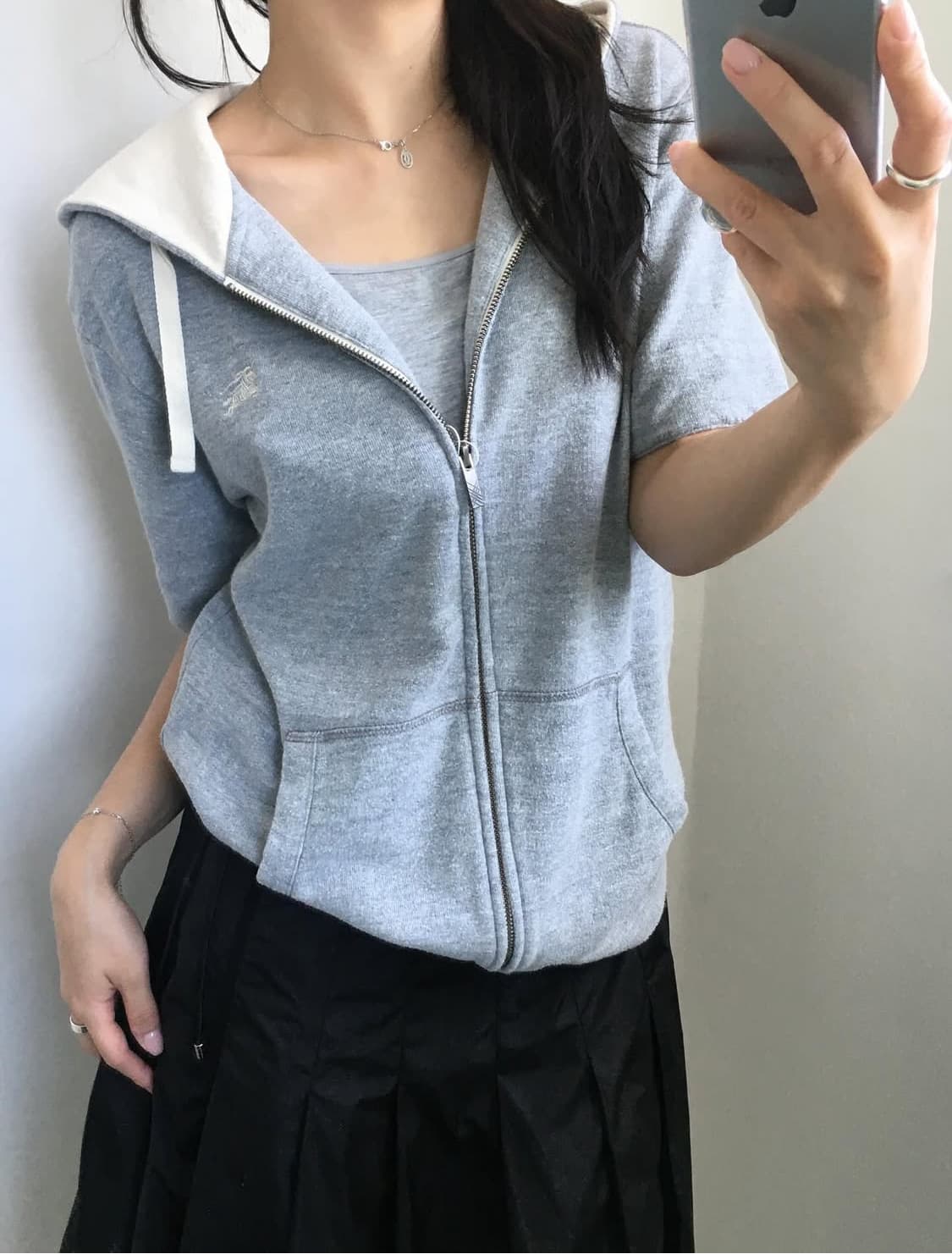 Burberry 버버리 블랙라벨 코튼 반팔 후드집업 상품이미지2