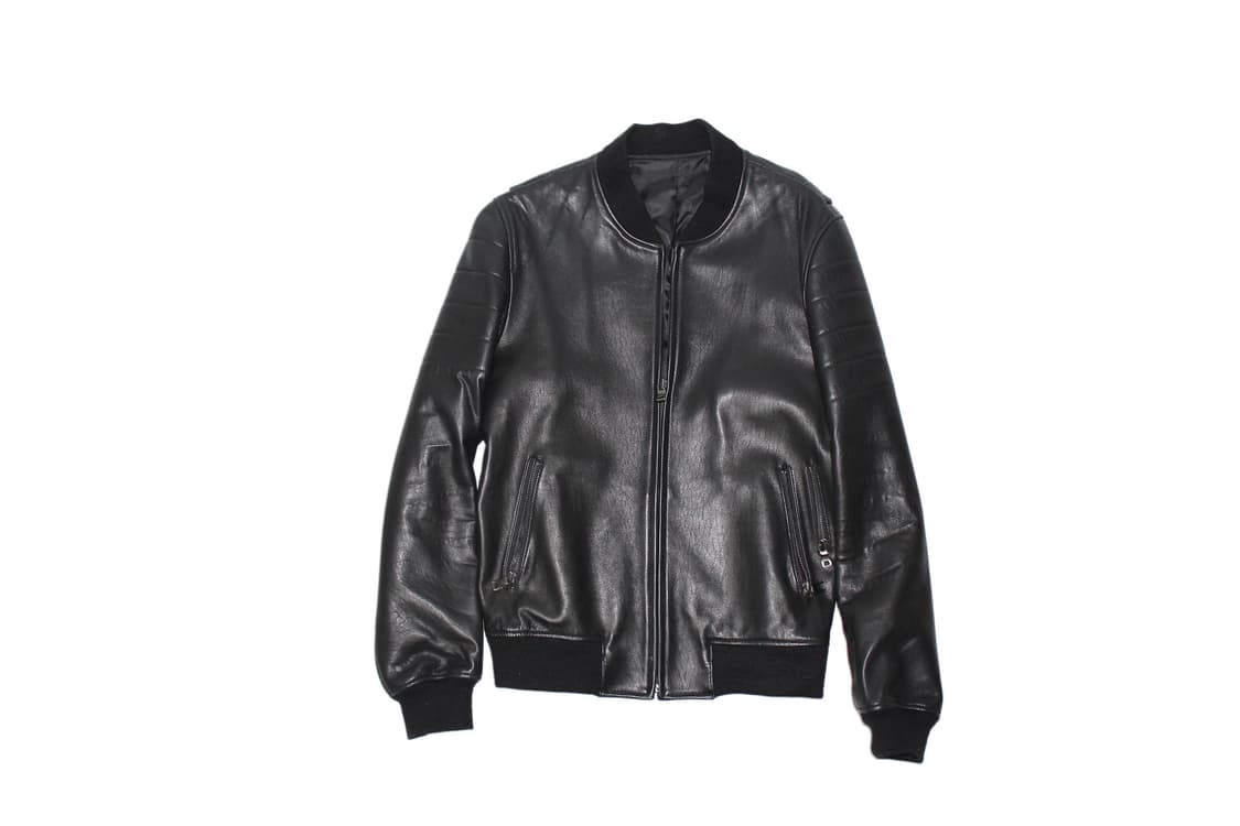 2000s JAPAN 램스킨 레더 싱글 집업 자켓 상품이미지1