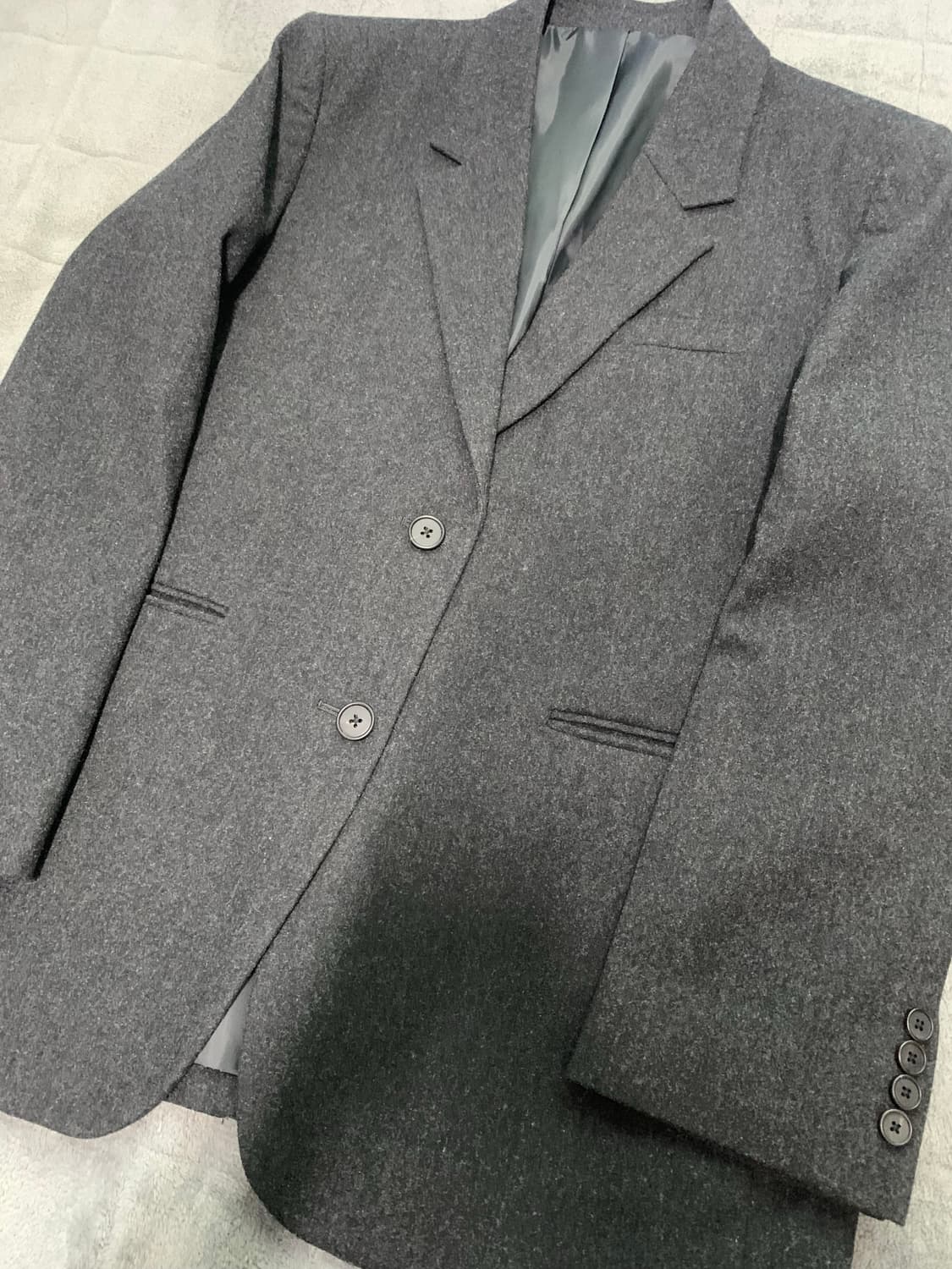 무탠다드 울 플란넬 오버사이즈 블레이저 L 상품이미지5