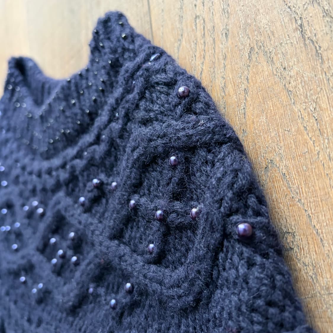 Beads Cape Fit Cable Knit 상품이미지5