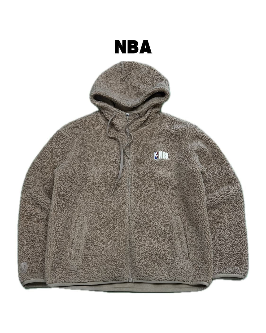 (L) NBA 자수로고 양털 셰르파 후드집업 상품이미지1