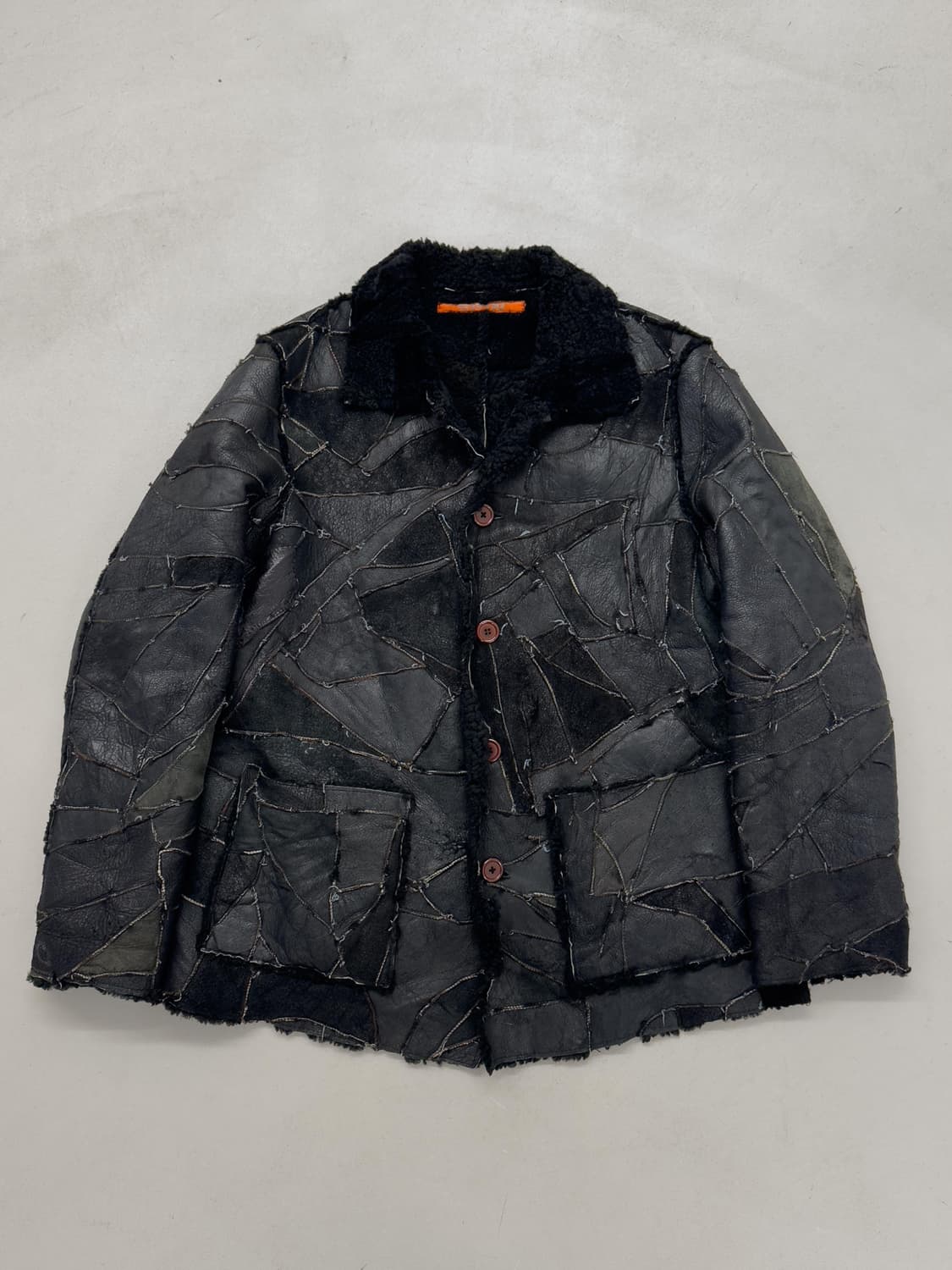 패치워크 시어링 자켓 상품이미지1