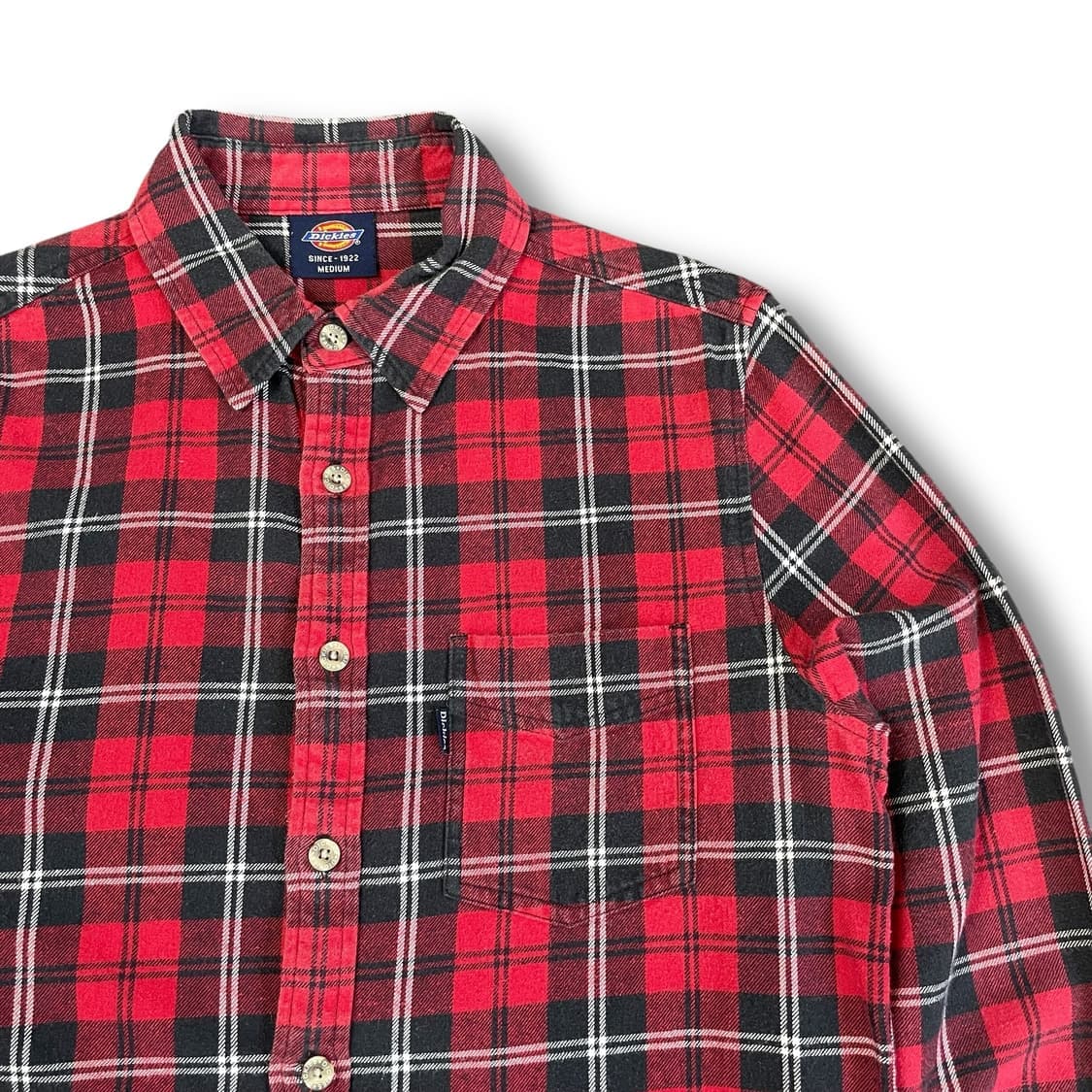 Dickies 디키즈 레드블랙 체크 원포켓 긴팔 셔츠 M 상품이미지3