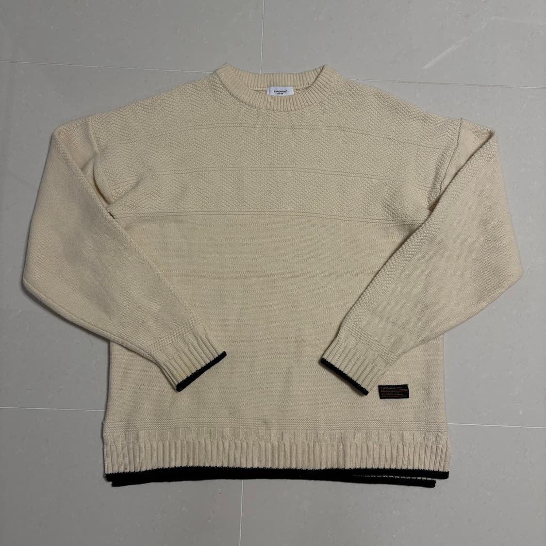 정품 에스피오나지 메리노 울 아이보리 니트 스웨터 상품이미지2