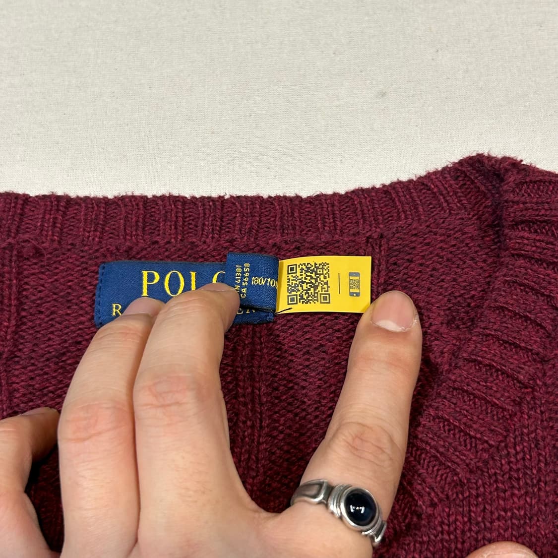 L) 폴로 랄프로렌 케이블 꽈배기 라운드넥 니트 신형 큐알탭 상품이미지8