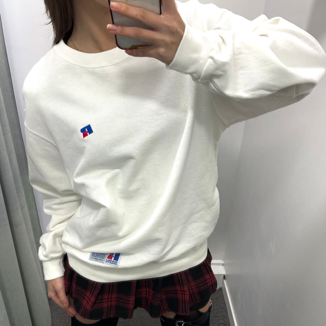 Russell Athletic 화이트 로고 맨투맨 상품이미지2