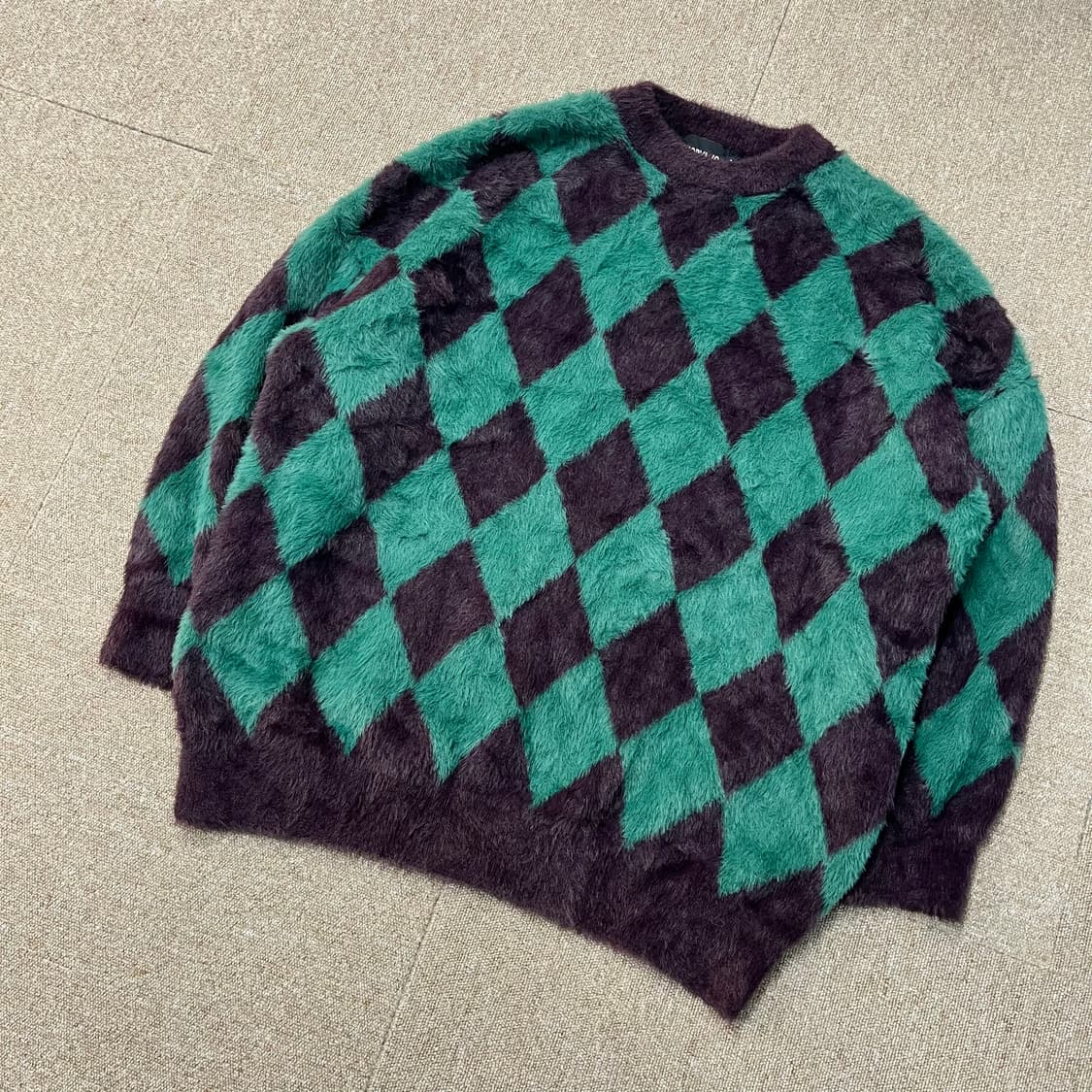 아조바이아조 체크보더 니트 상품이미지1