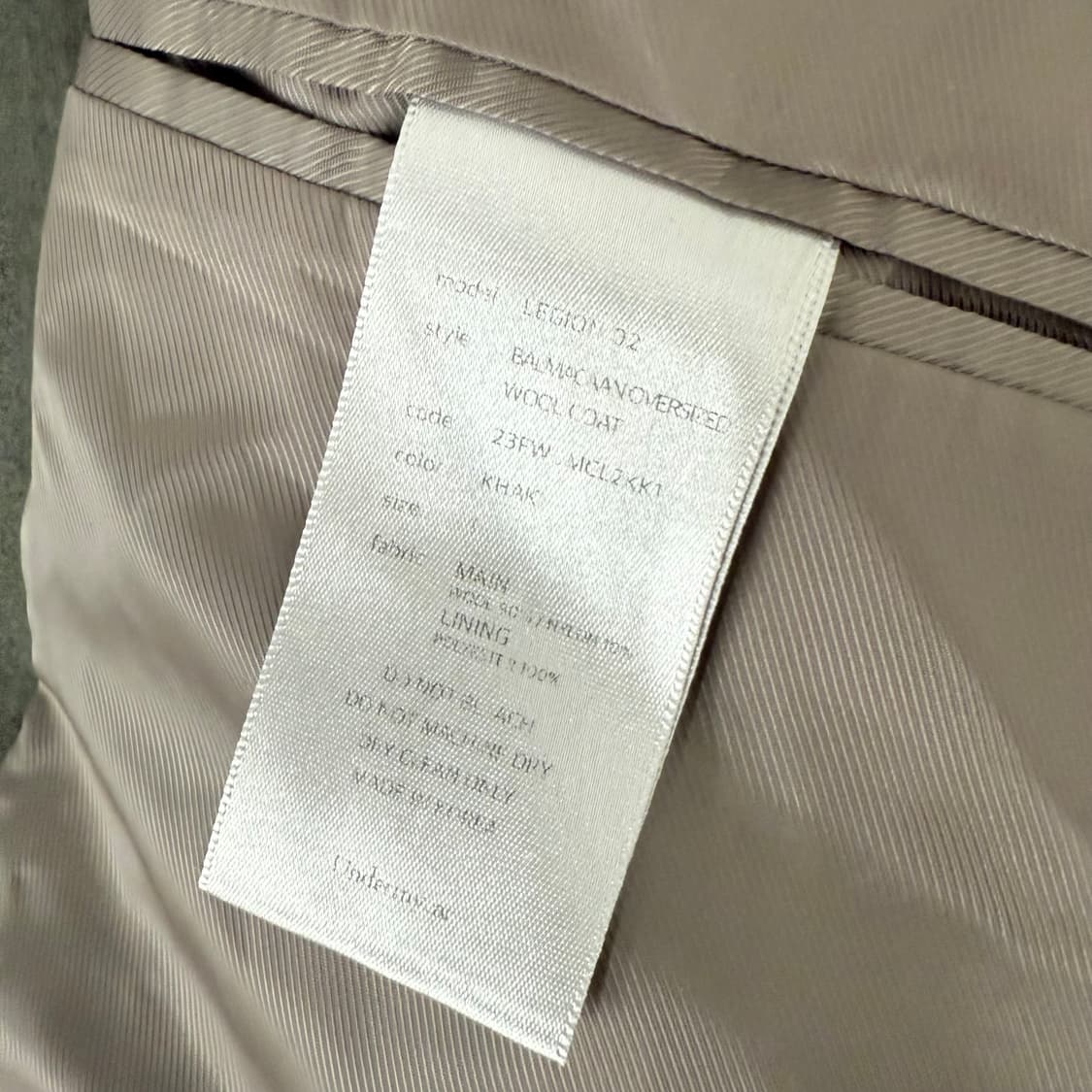 언더마이카 리전.02 발마칸 오버사이즈 울 코트 카키 상품이미지5