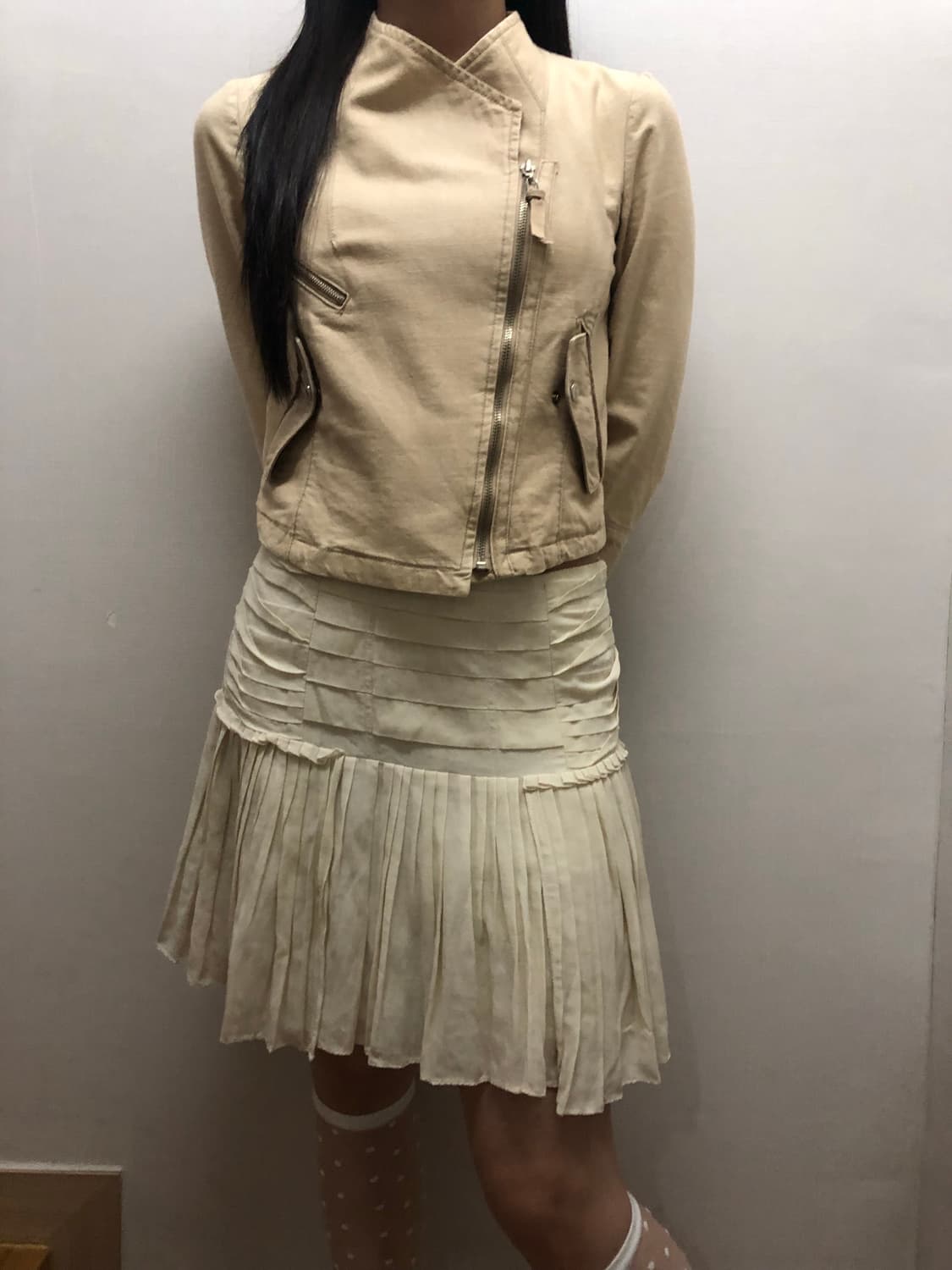 빈티지 베이지 펑크 코튼 자켓 상품이미지8