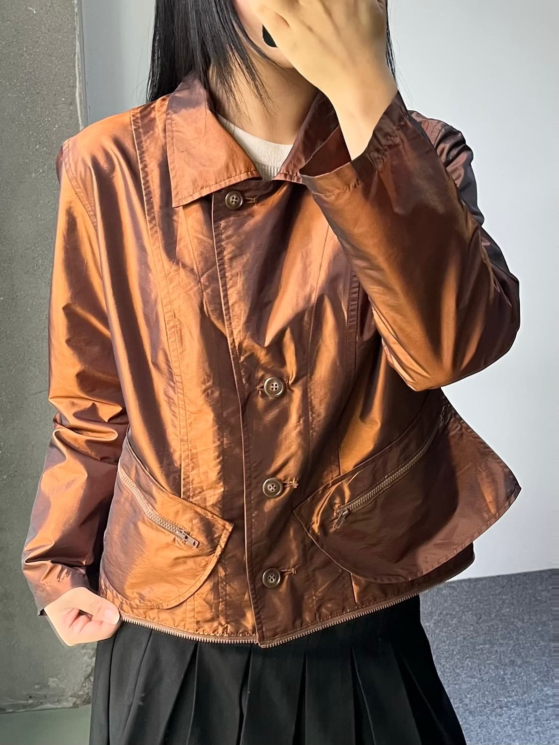 Atlantic 90's 컨버터블 나일론 새틴 자켓 상품이미지3