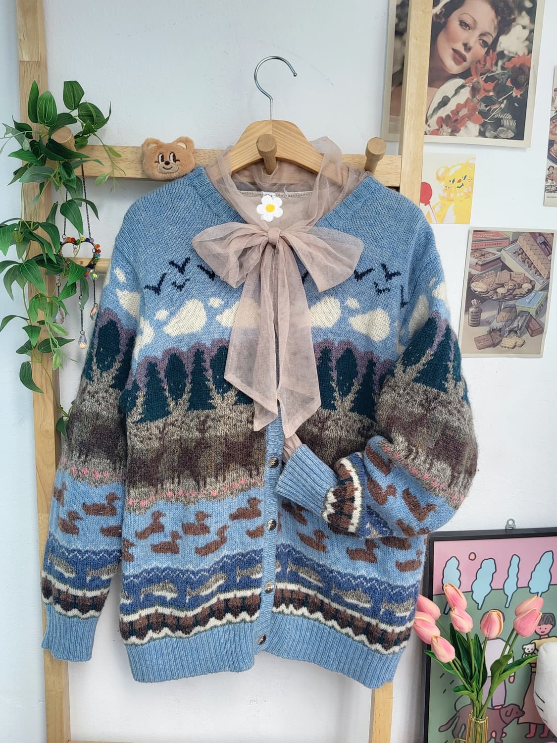 오비스 풍경을 담은 빈티지 니트 가디건 오르비스 상품이미지1