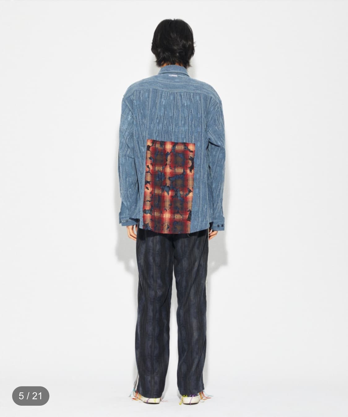 톤실 등판 배색 오버핏 셔츠 즐루 상품이미지1