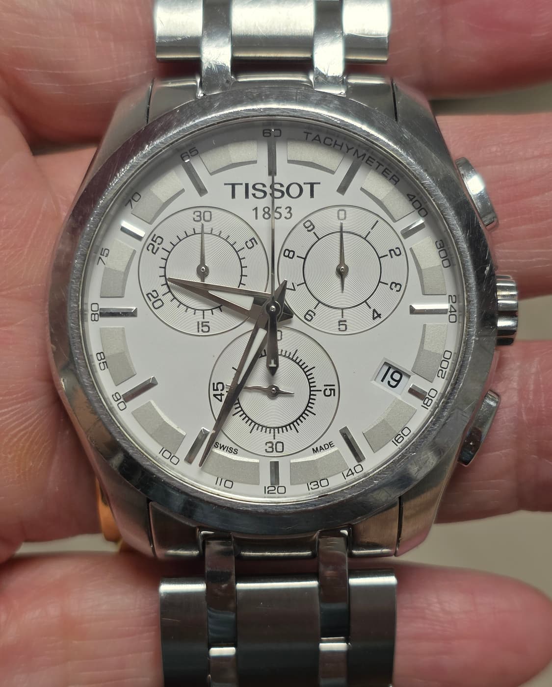 티쏘 (TISSOT) T0356171103100 쿠튀리에 실버화이트 크로 상품이미지1