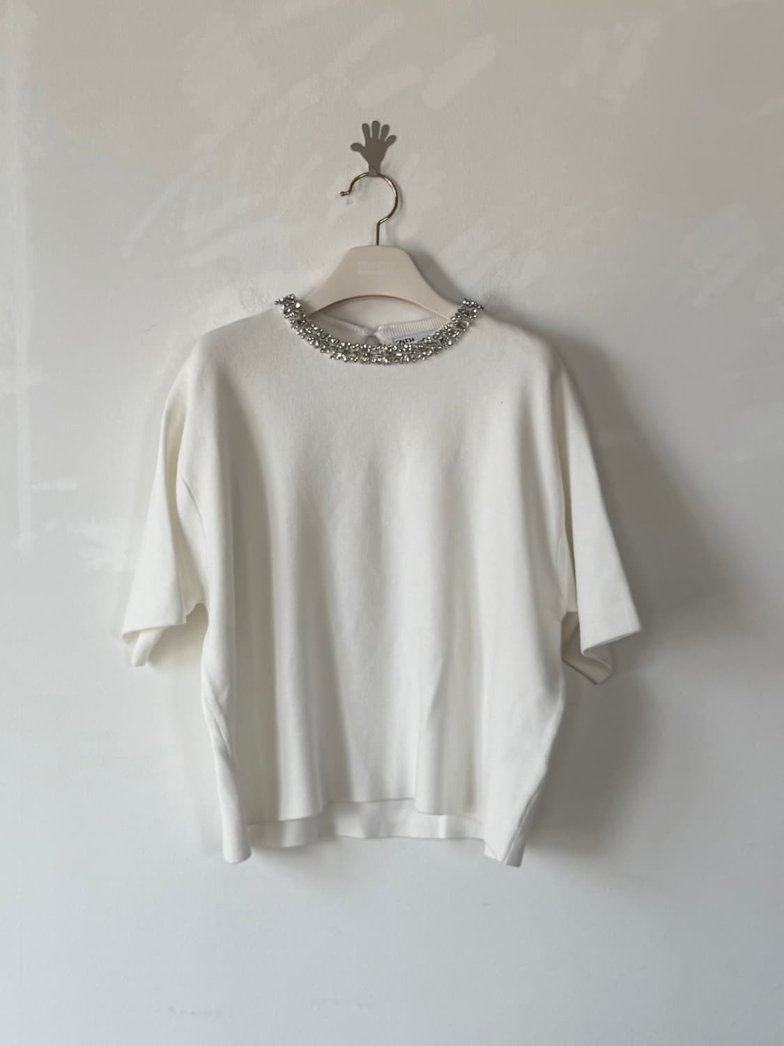 ZARA 자라 큐빅장식 반팔 니트 M 상품이미지1