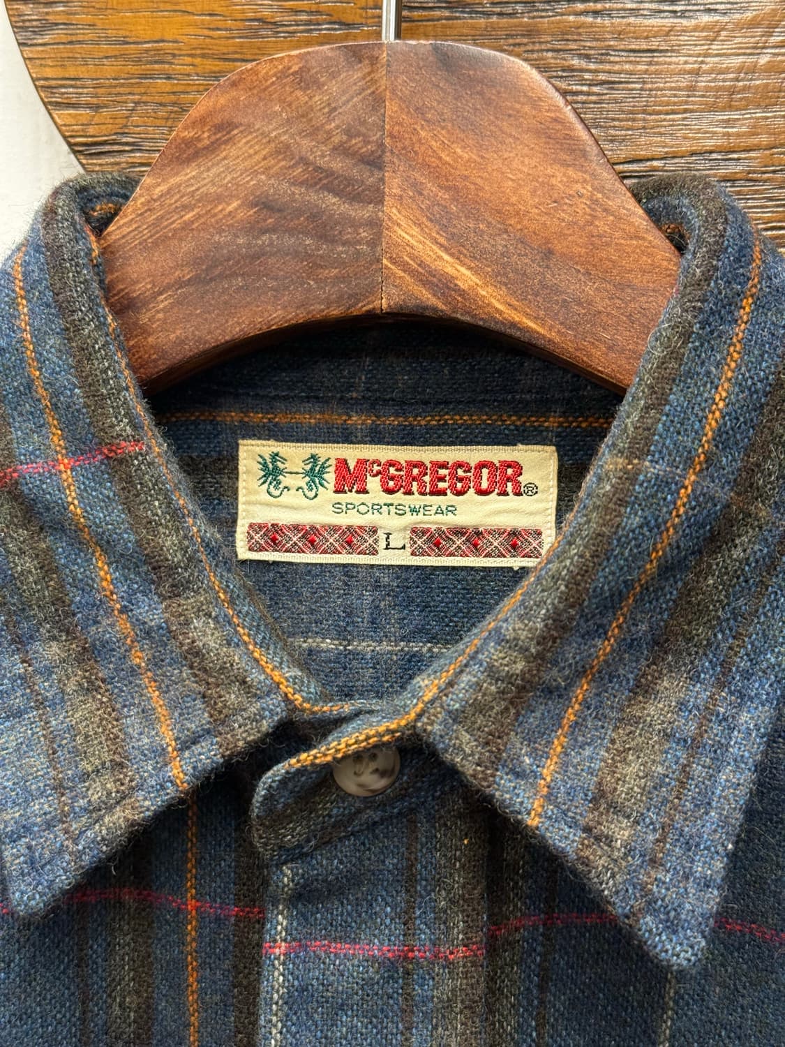 90s McGREGOR Wool Blend Plaid Shirt 상품이미지7