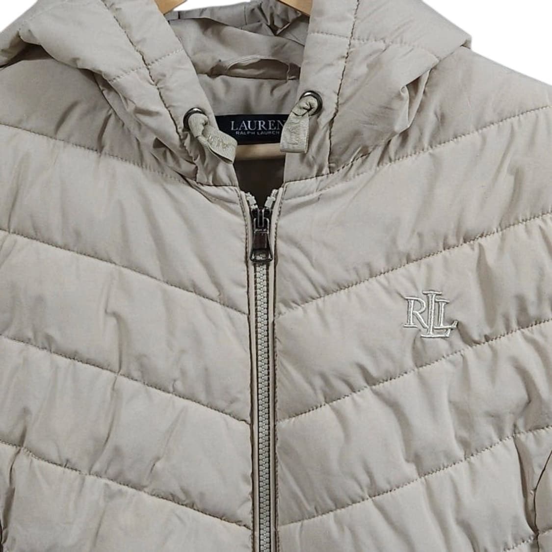 여성XL POLO 폴로 랄프로렌 경량 패딩조끼 베이지 상품이미지2