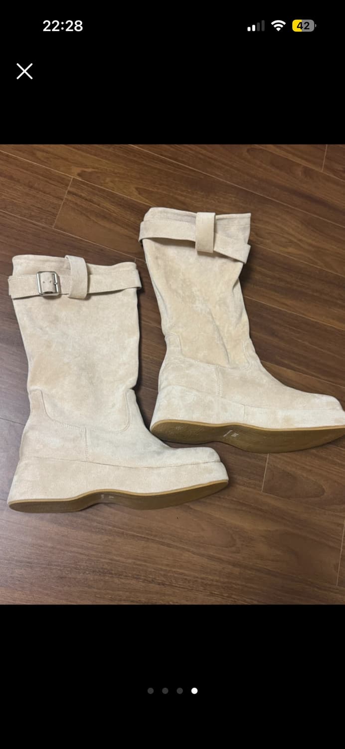 스웨이드 버클부츠 굽 6cm 245 상품이미지4