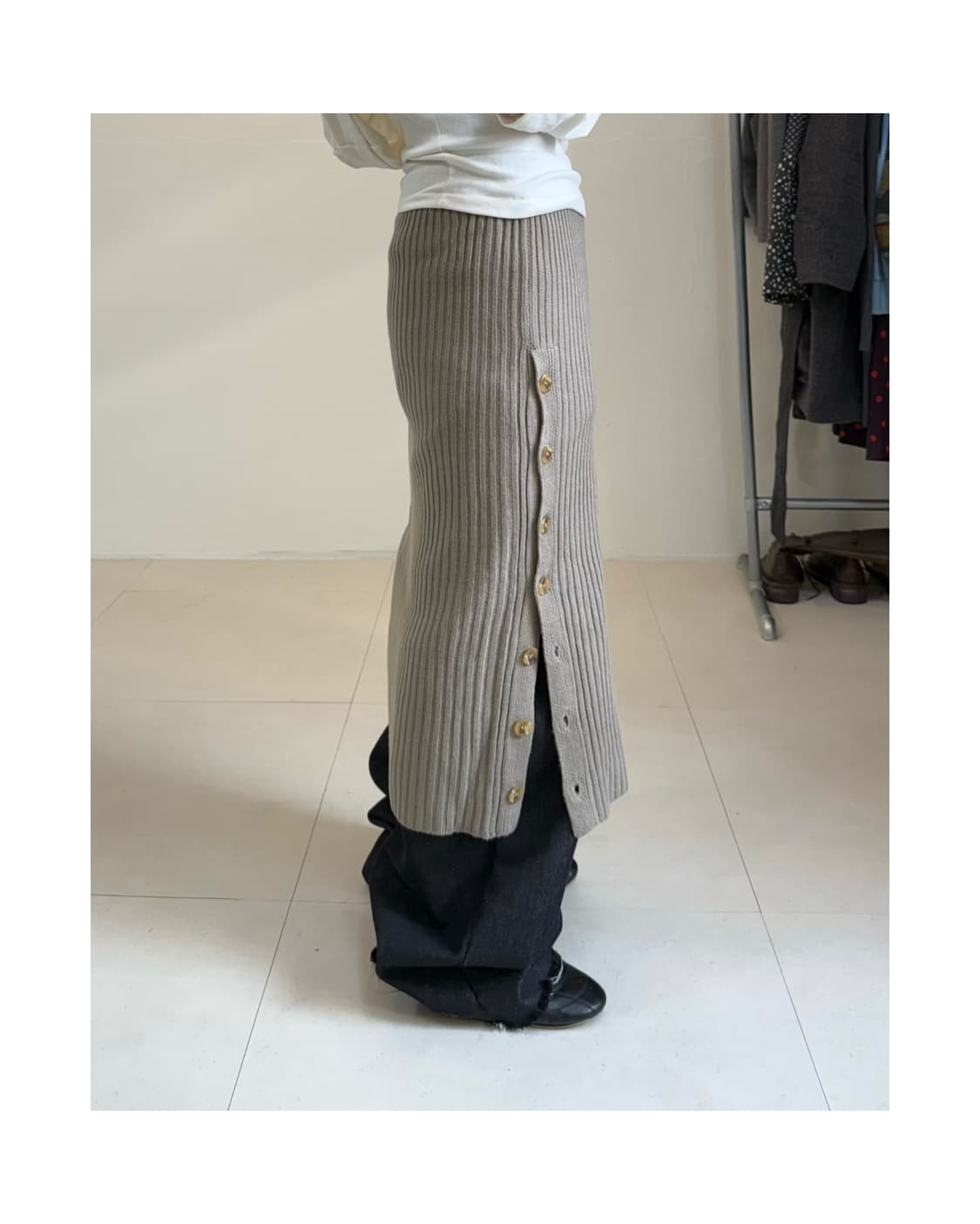 빈티지 버튼 스커트 상품이미지2