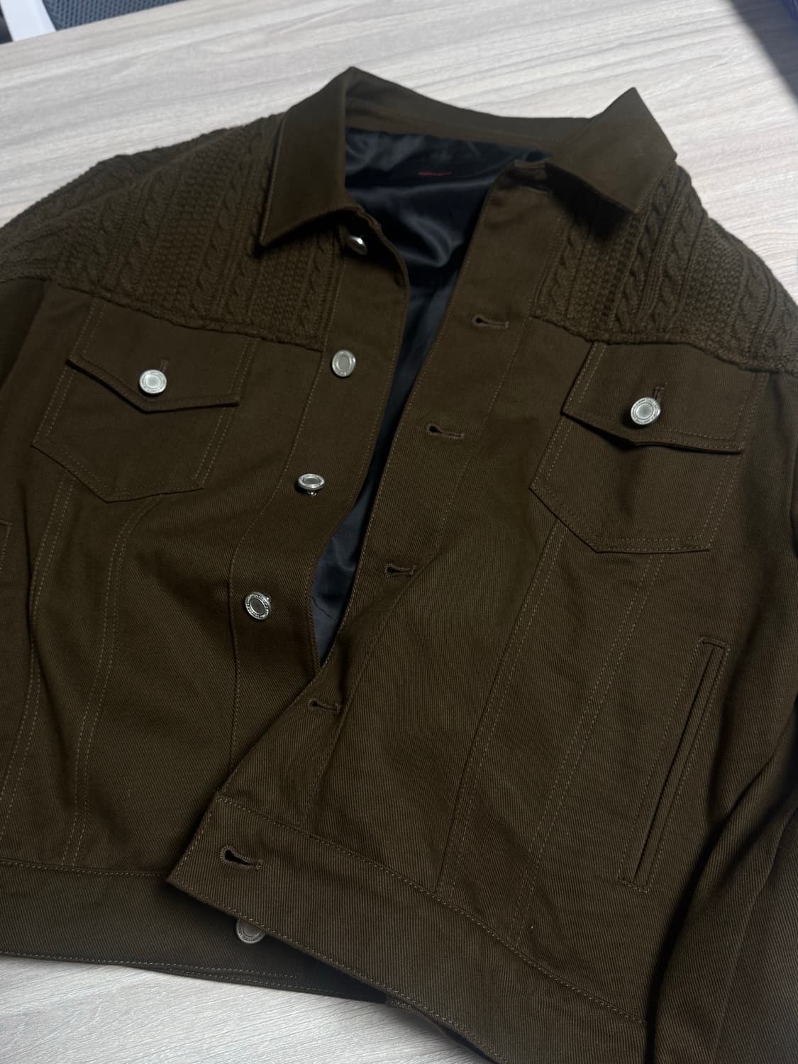 prt 애니타임로릭 ZINNIA MIX JACKET 믹스자켓 브라운  M 상품이미지6