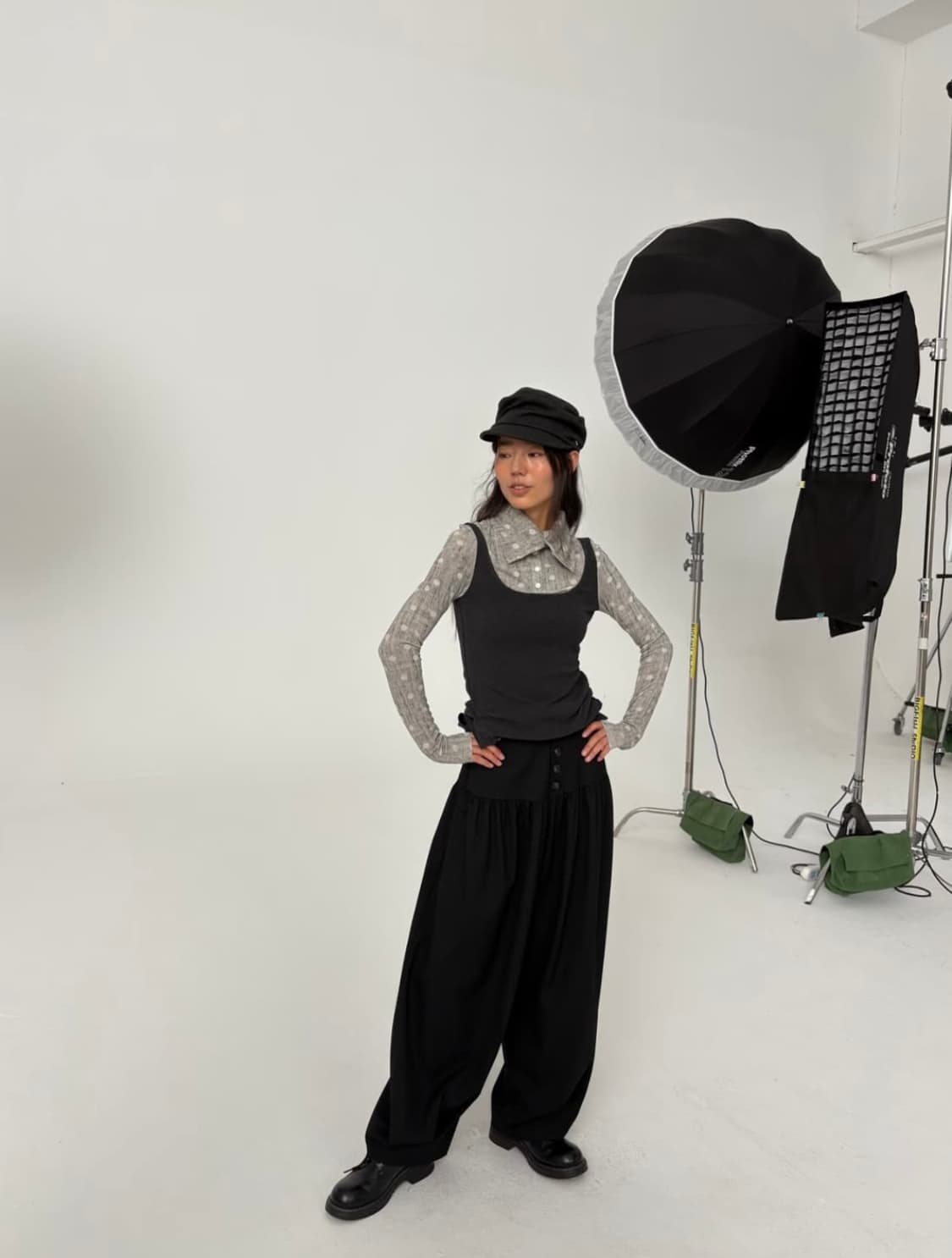 yawhat 도트 레이어드 디자인 탑 상품이미지4