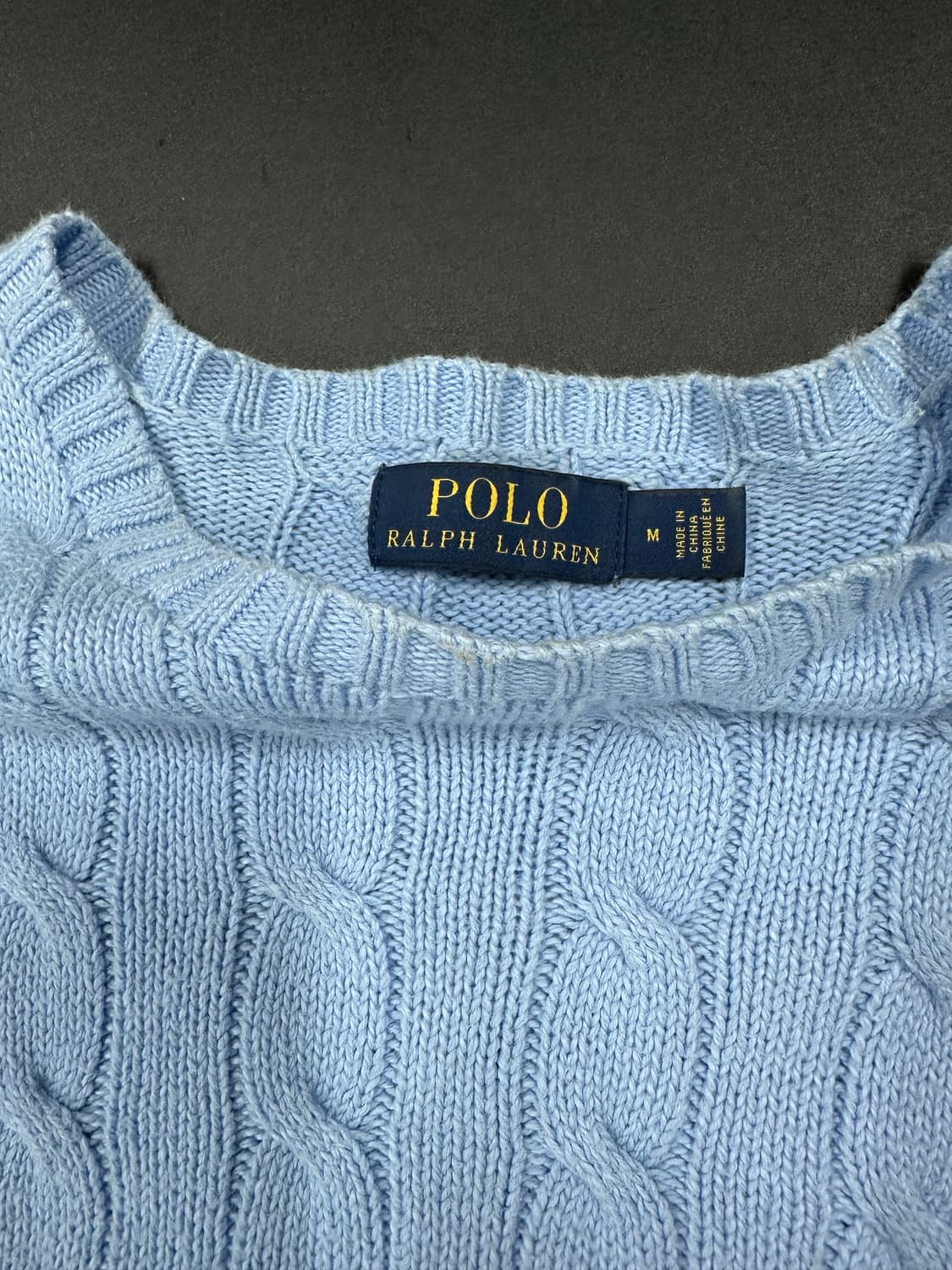  폴로 랄프 로렌 꽈배기 크루넥 소라색 니트  나혼자산다 코드쿤스트 니트 상품이미지7