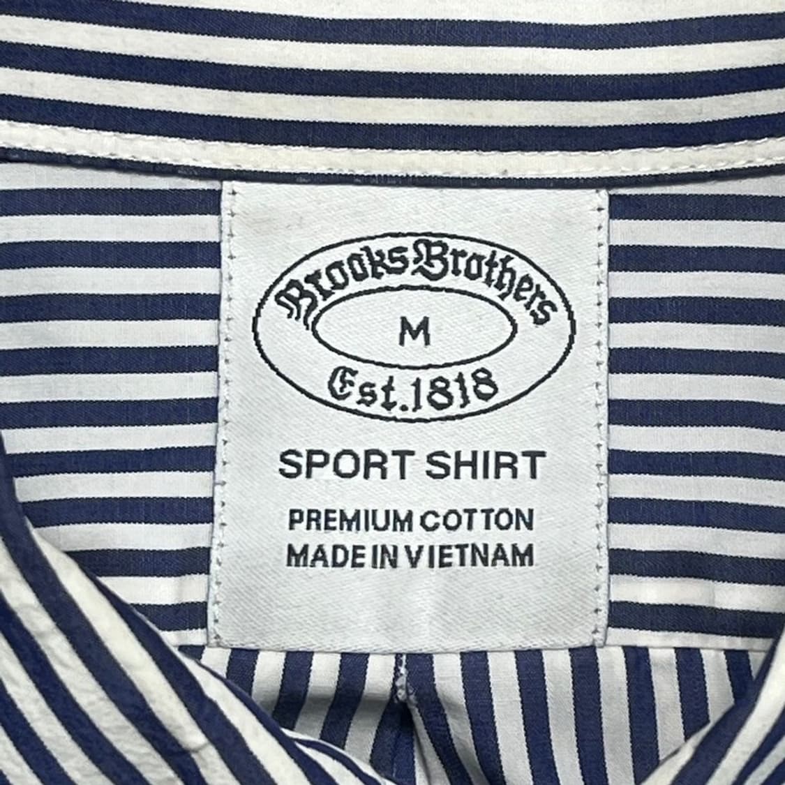 BROOKS BROTHERS 스트라이프 셔츠 블루 M 상품이미지6