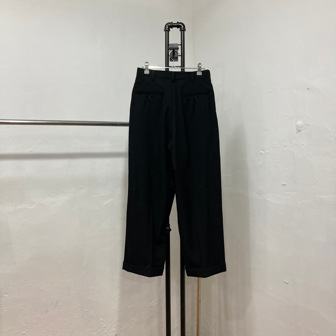 요지 야마모토(Yohji Yamamoto) 턱 디테일 턴업 와이드 슬랙스 상품이미지3