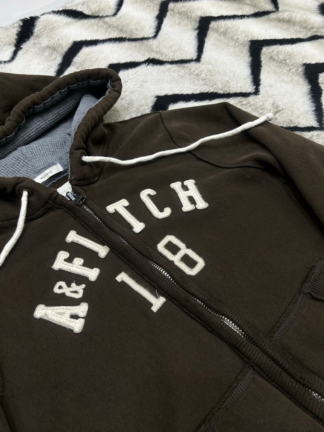 [S]아베크롬비 스펠아웃 그런지 후드집업/빈티지브라운/기모 상품이미지1