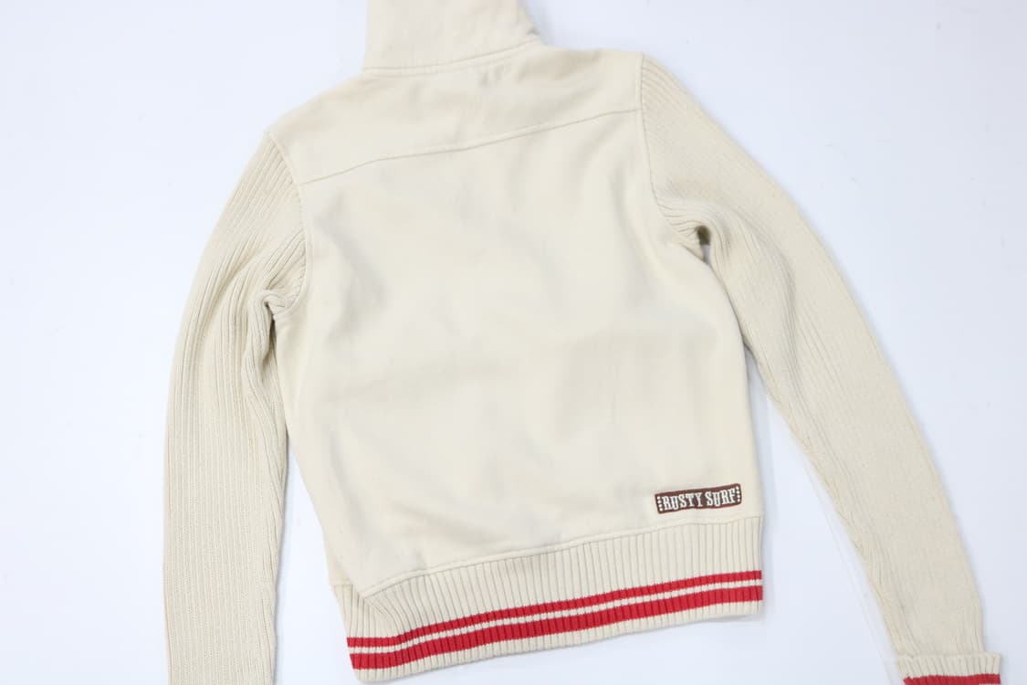 RUSTY 루스티 빈티지 니트 슬리브 하이넥 집업 자켓 (M-L) 상품이미지8