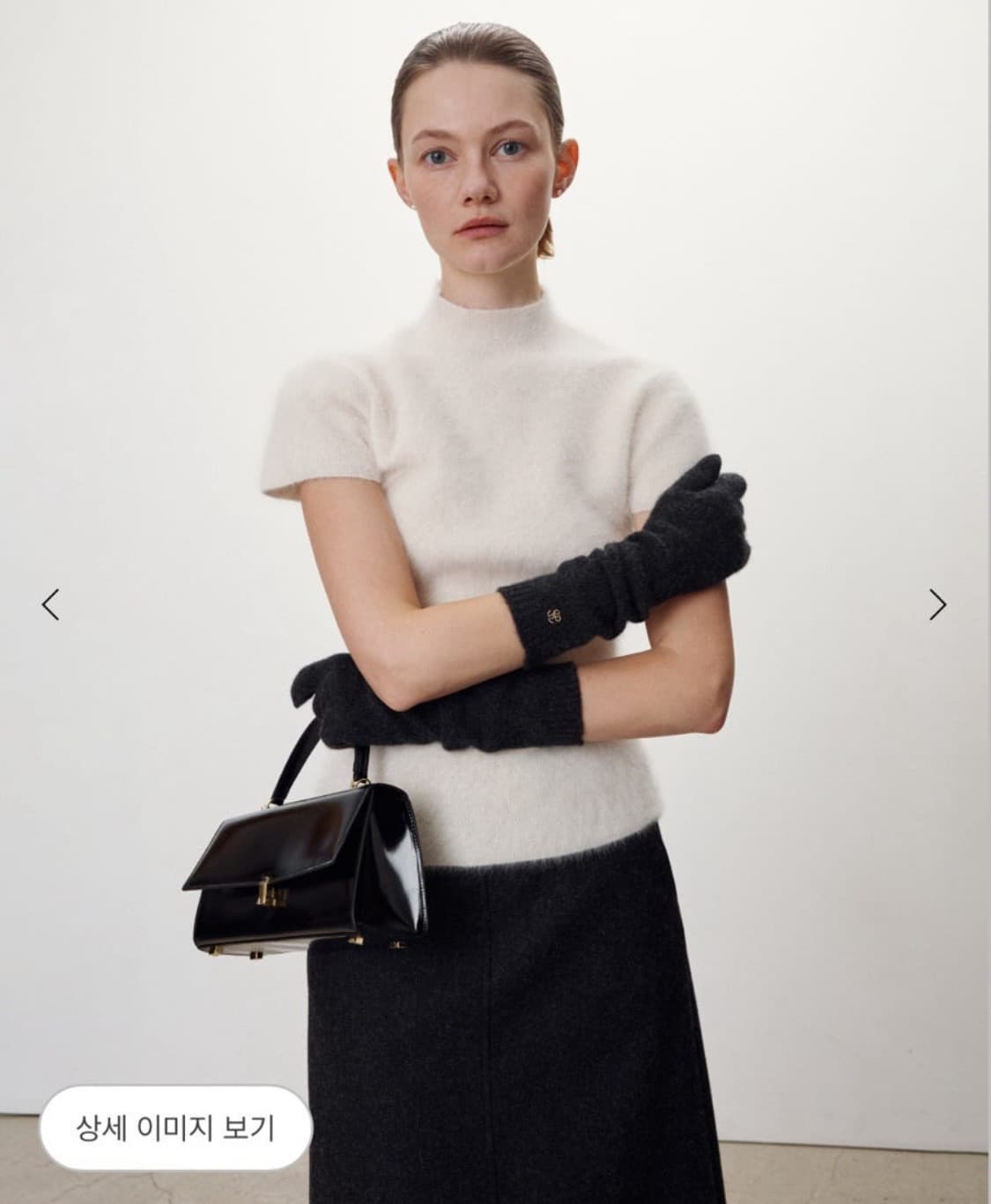 SIE 블리스 모크넥 하프 니트 아이보리 상품이미지1